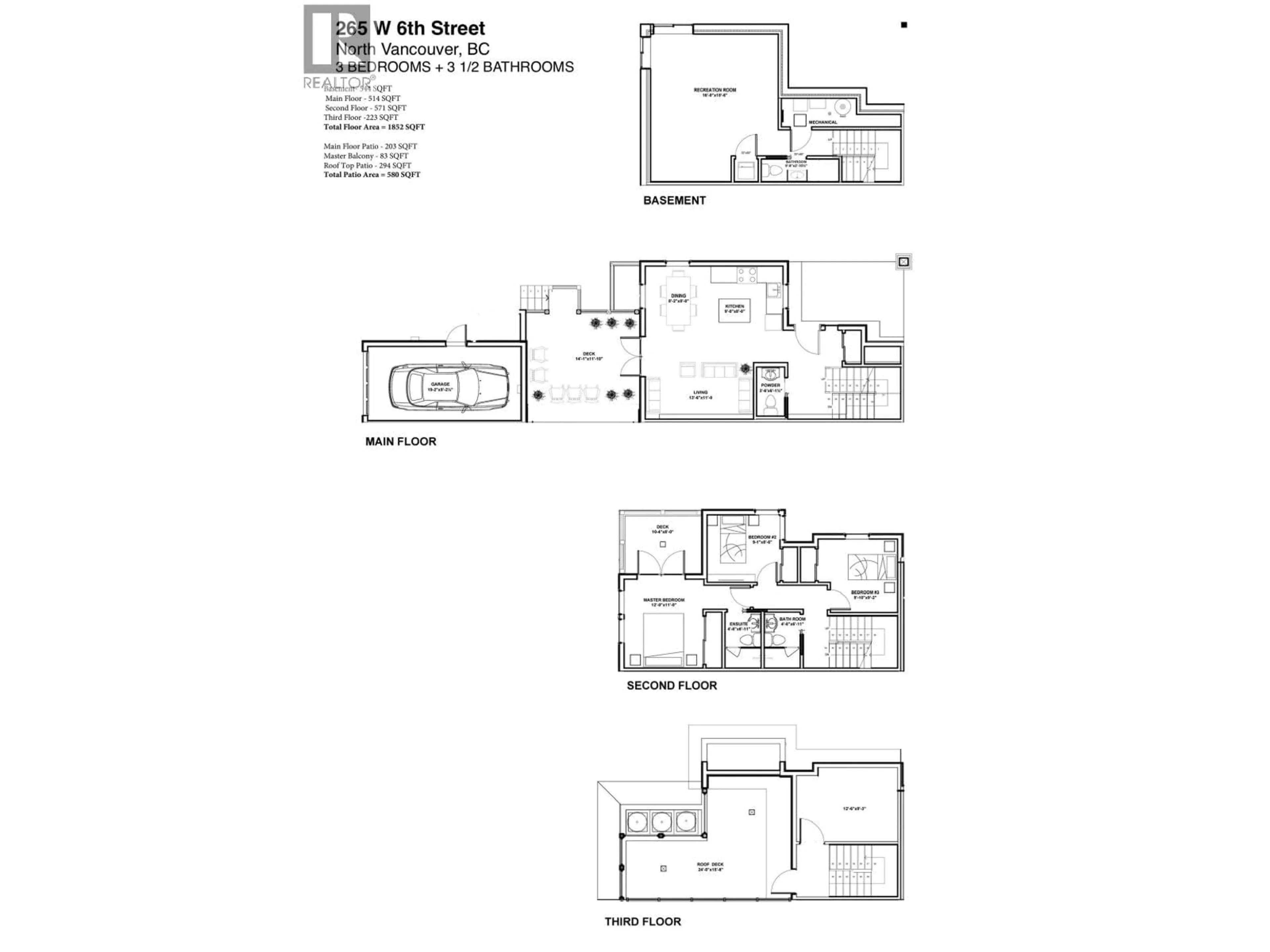 Floor plan for 265 6TH STREET, North Vancouver British Columbia V7M1K7