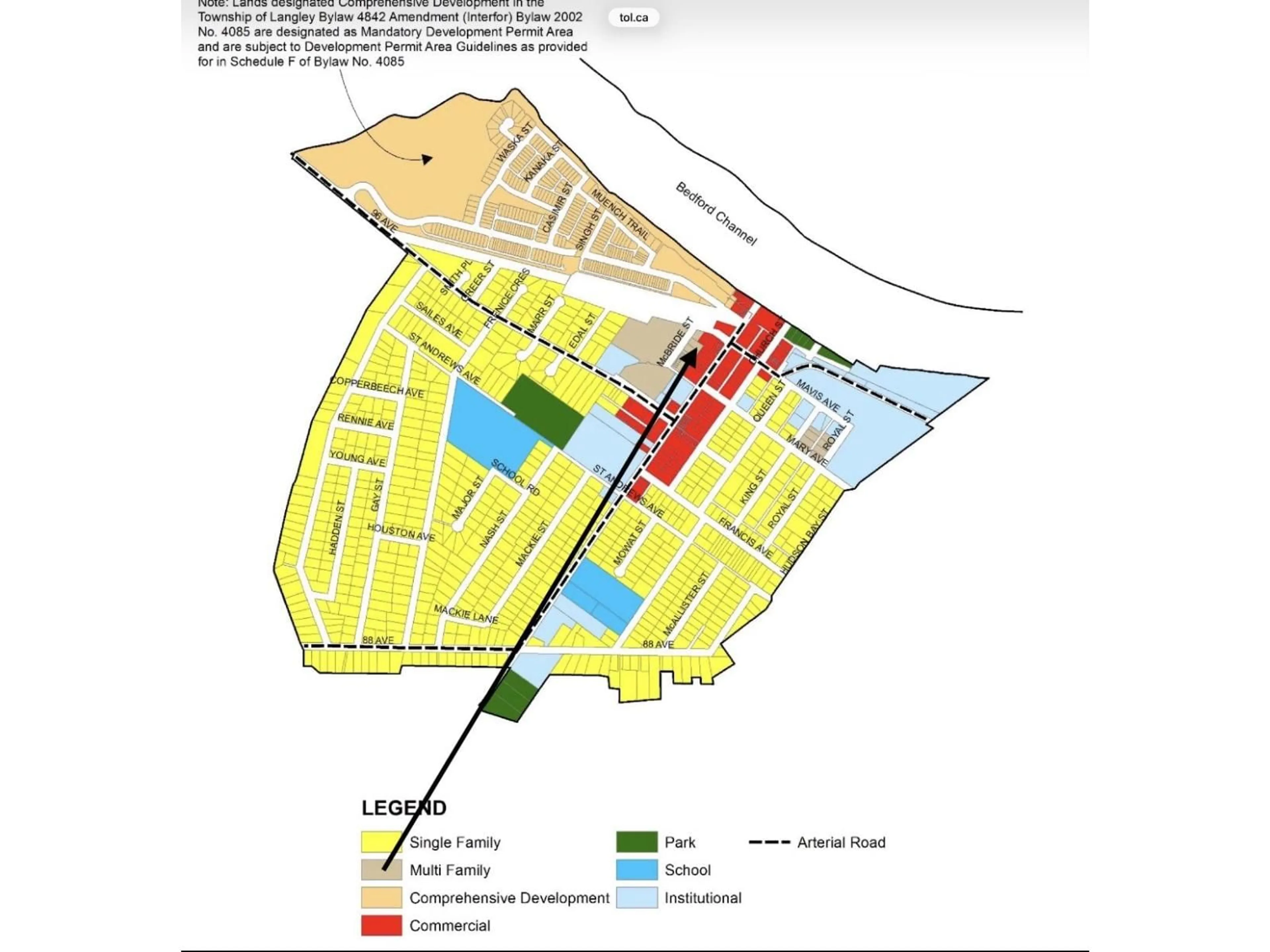 Picture of a map for 9232 MCBRIDE STREET, Langley British Columbia V1M2S3