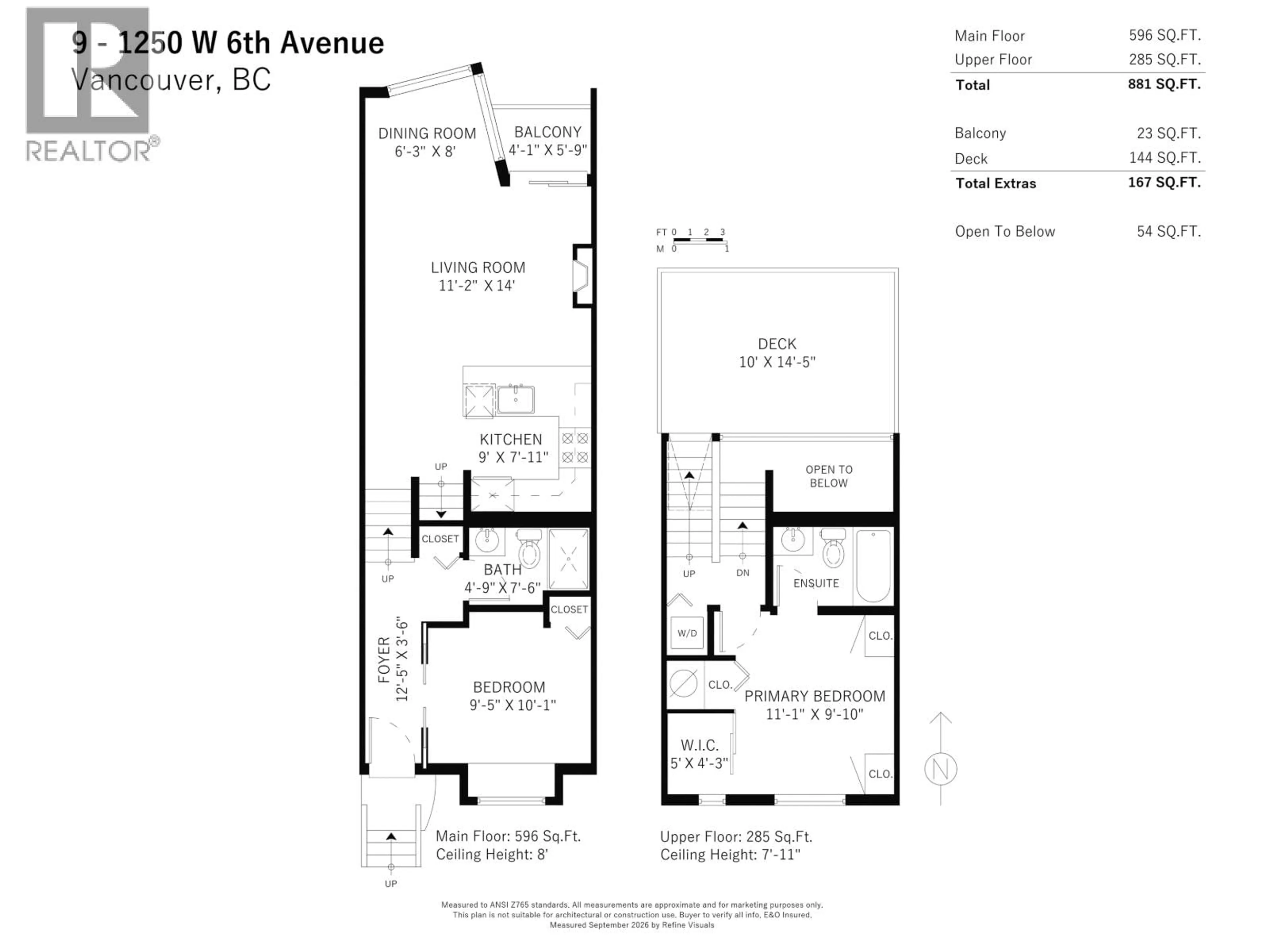 Floor plan for 9 - 1250 6TH AVENUE, Vancouver British Columbia V6H1A5