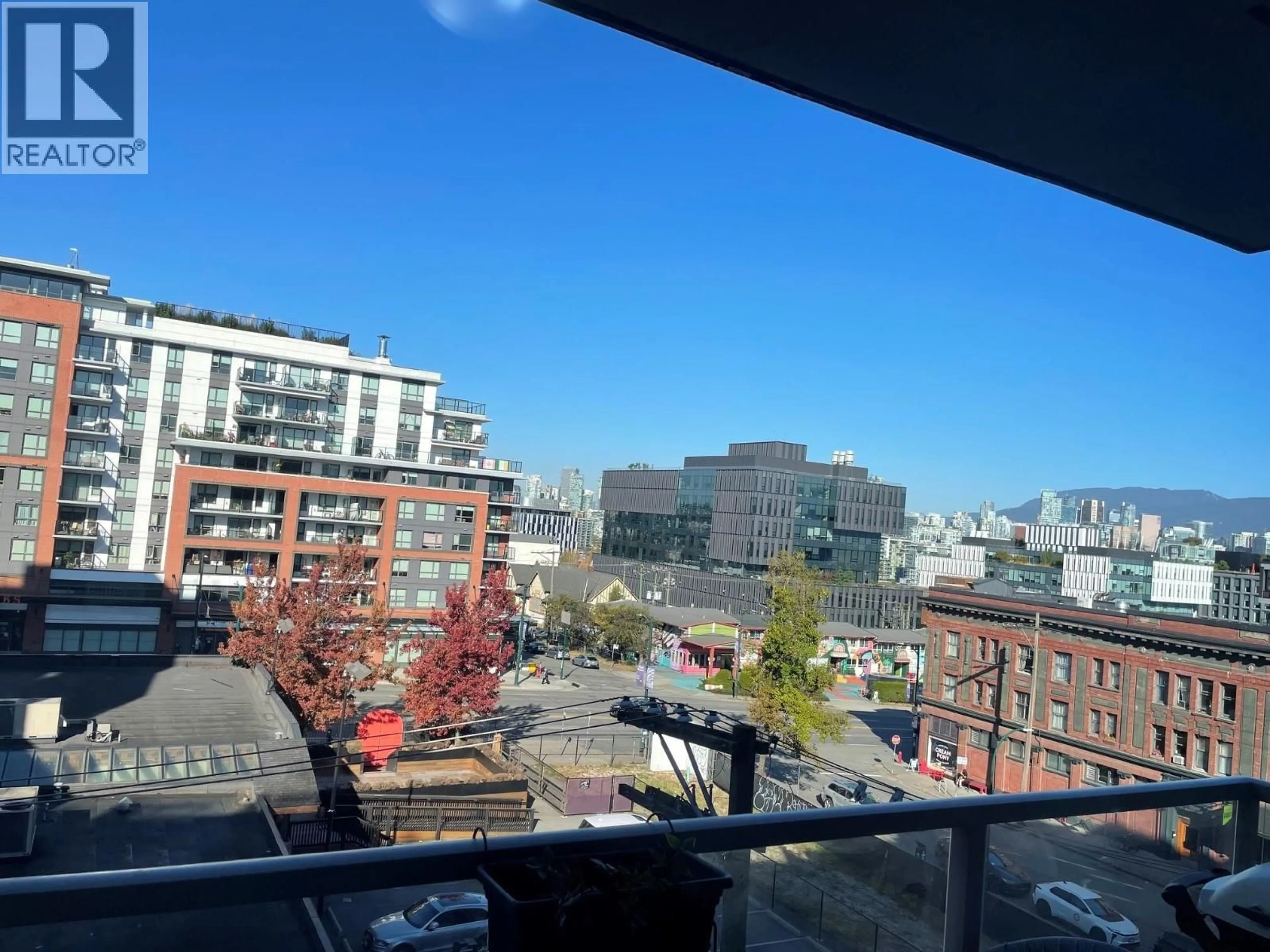 Balcony in the apartment, city buildings view from balcony for 716 - 250 6TH AVENUE, Vancouver British Columbia V5T0B7