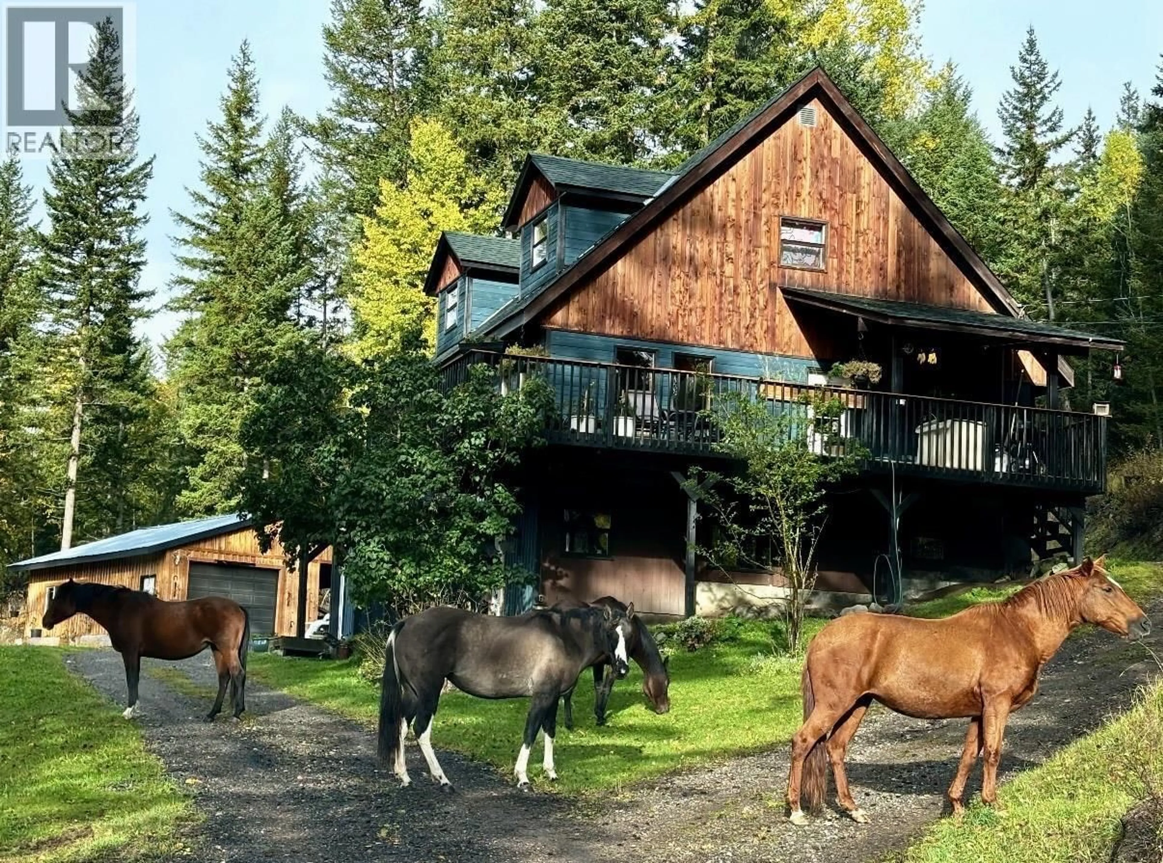 A pic from outside/outdoor area/front of a property/back of a property/a pic from drone, mountain view for 7220 SUMMIT ROAD, Canim Lake British Columbia V0K1J0