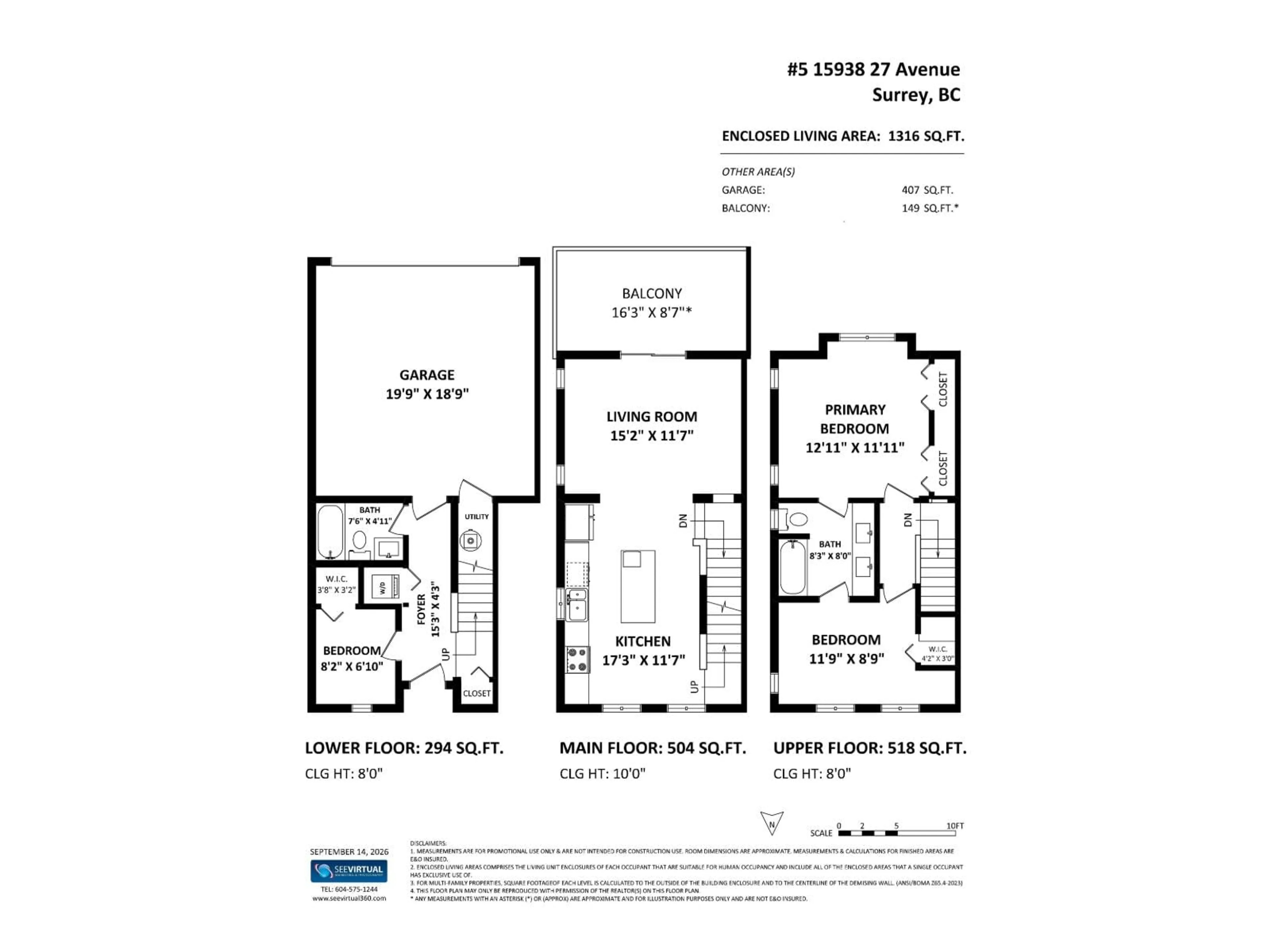 Floor plan for 5 - 15938 27 AVENUE, Surrey British Columbia V3Z0T2