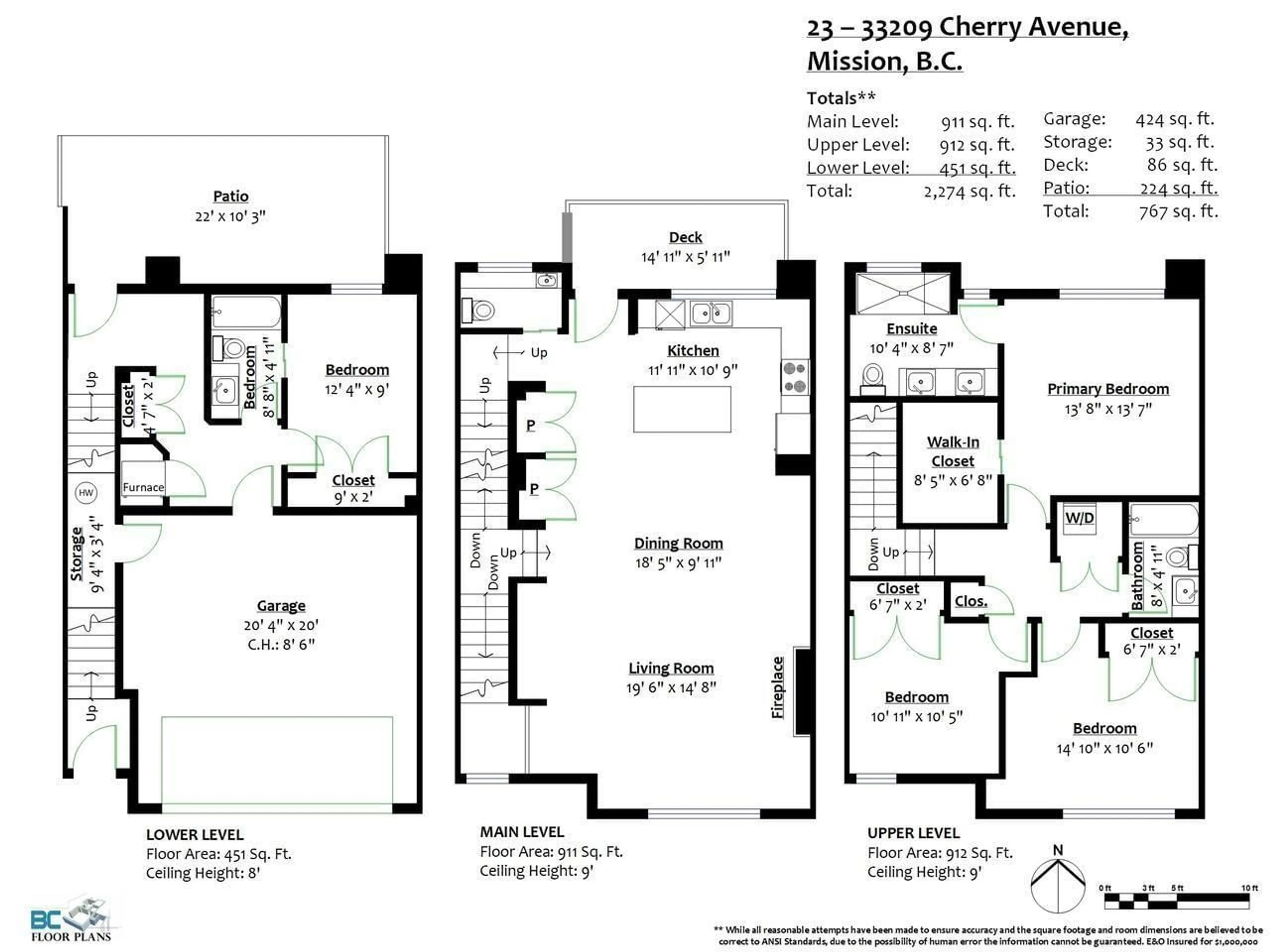 Floor plan for 23 - 33209 CHERRY AVENUE, Mission British Columbia V2V0G8