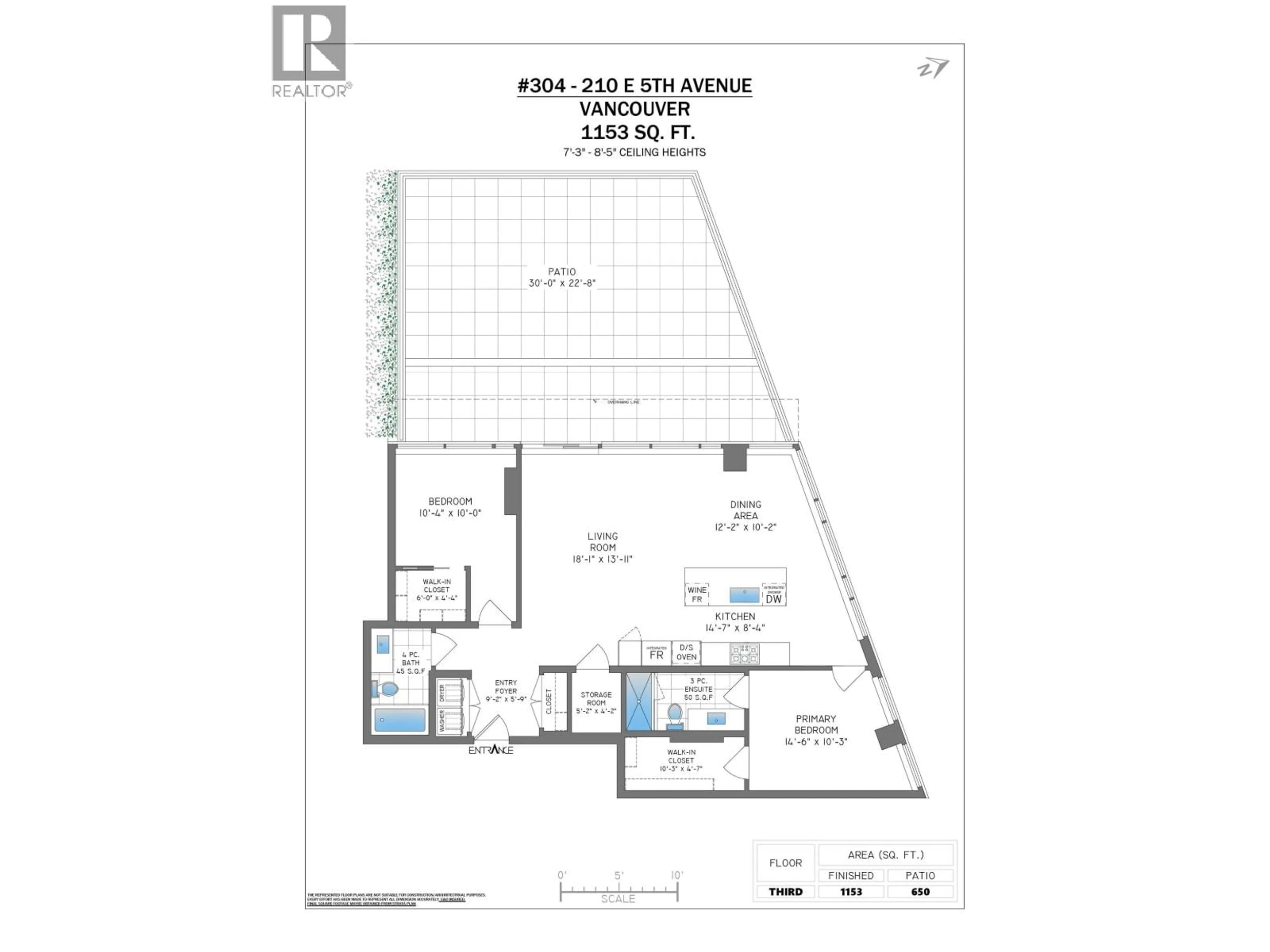 Floor plan for 304 - 210 5TH AVENUE, Vancouver British Columbia V5T0K1