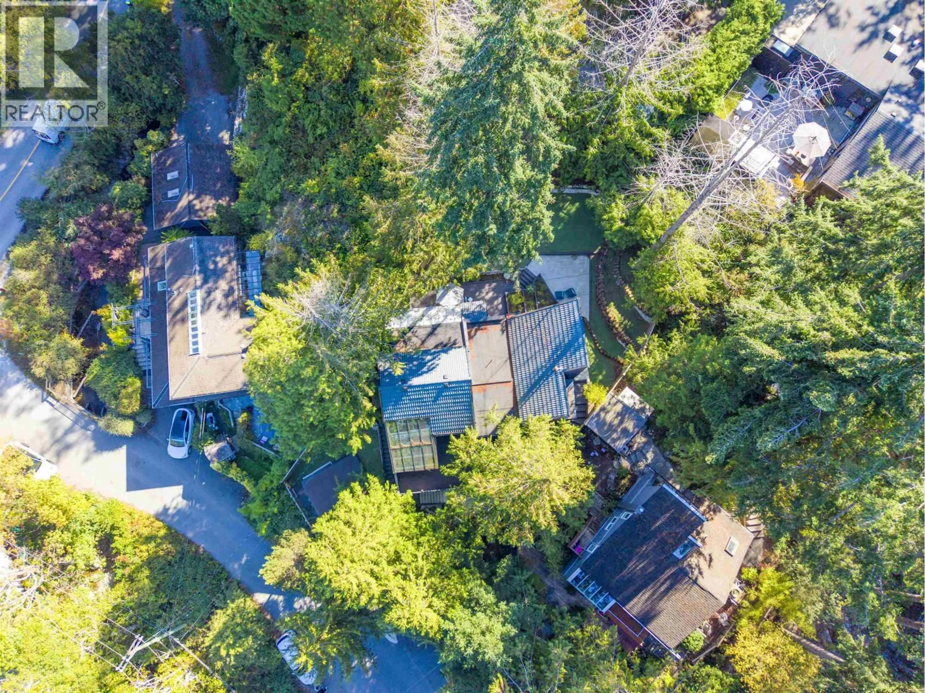 A pic from outside/outdoor area/front of a property/back of a property/a pic from drone, forest/trees view for 5791 TELEGRAPH TRAIL, West Vancouver British Columbia V7W1R5