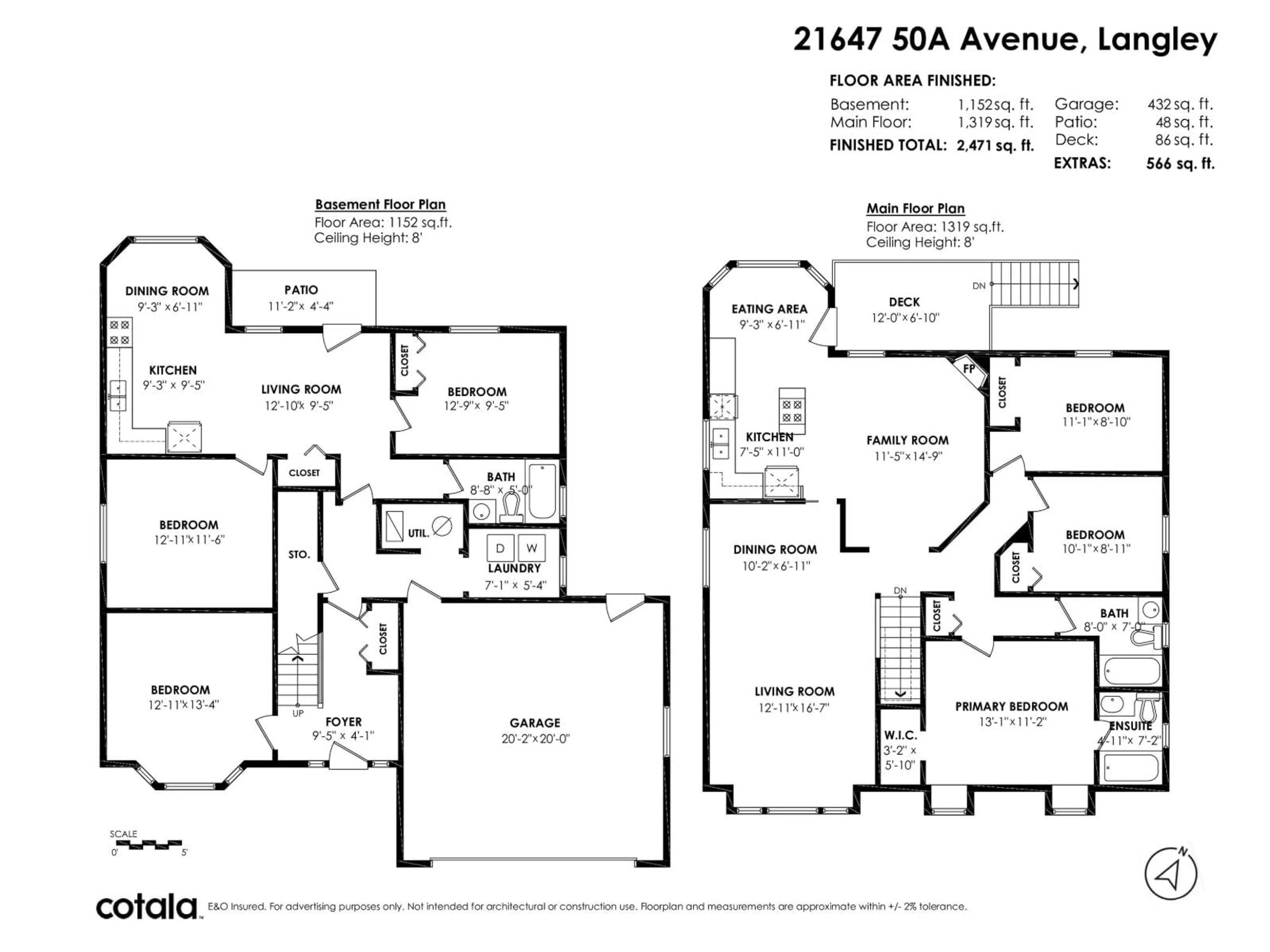 Floor plan for 21647 50A AVENUE, Langley British Columbia V3A8W9