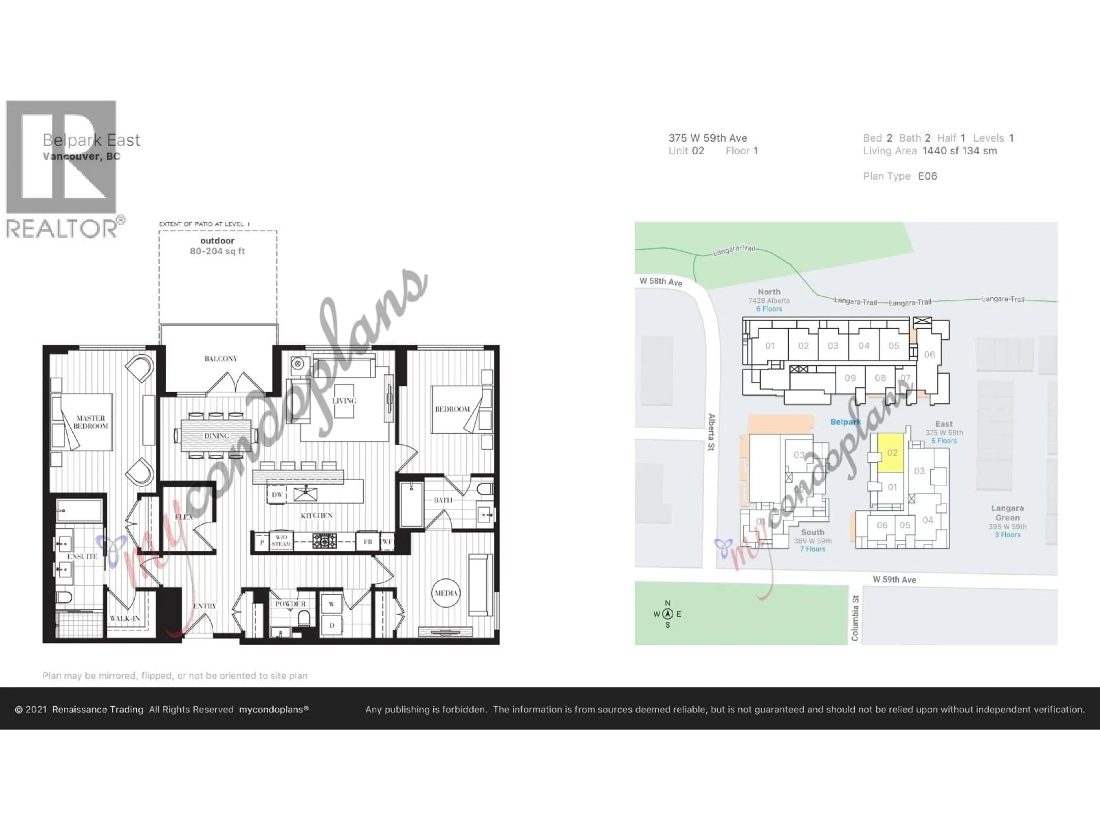Floor plan for 102 - 375 59TH AVENUE, Vancouver British Columbia V5X0J4