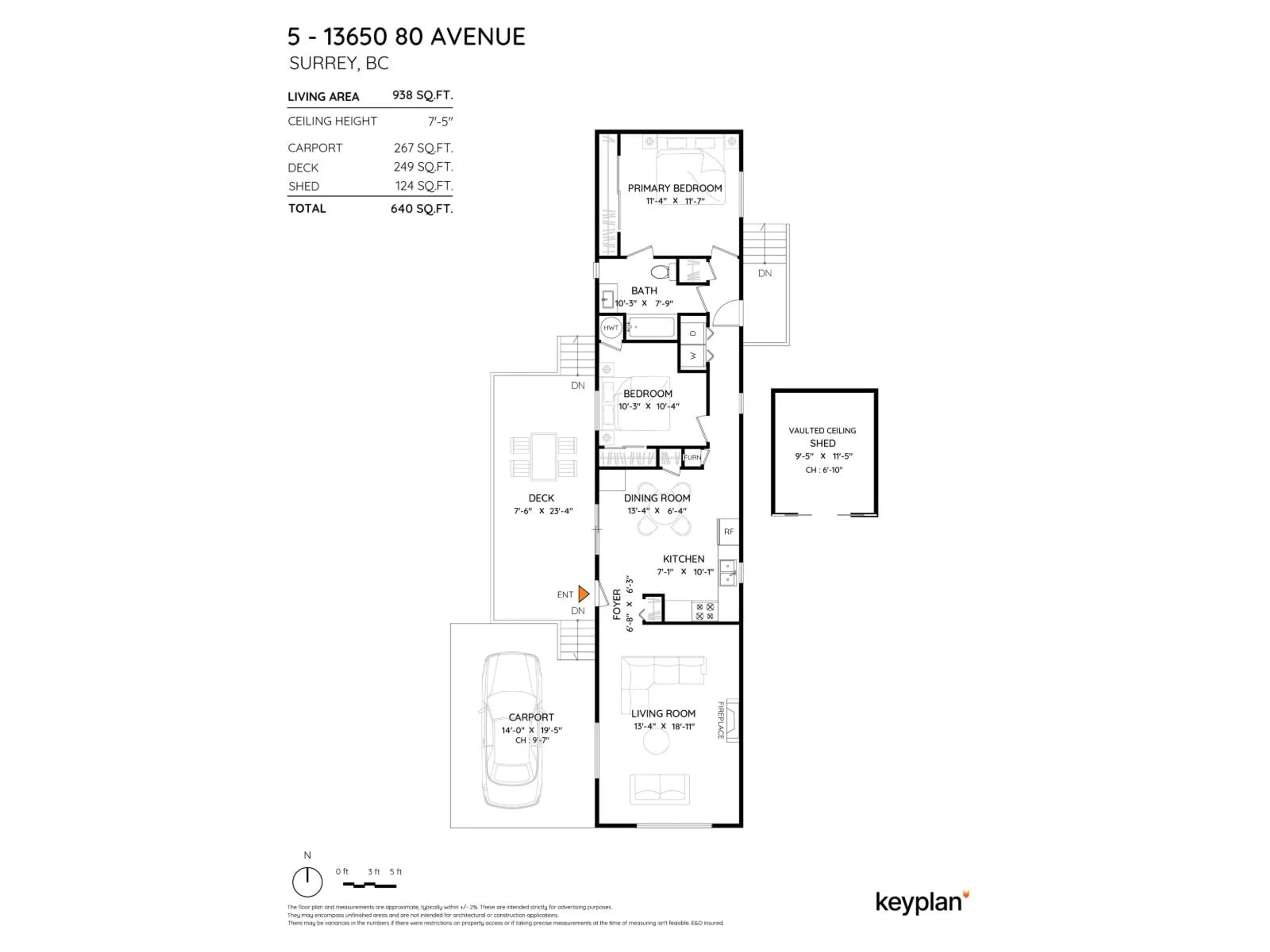 Floor plan for 5 - 13650 80 AVENUE, Surrey British Columbia V3W6J8