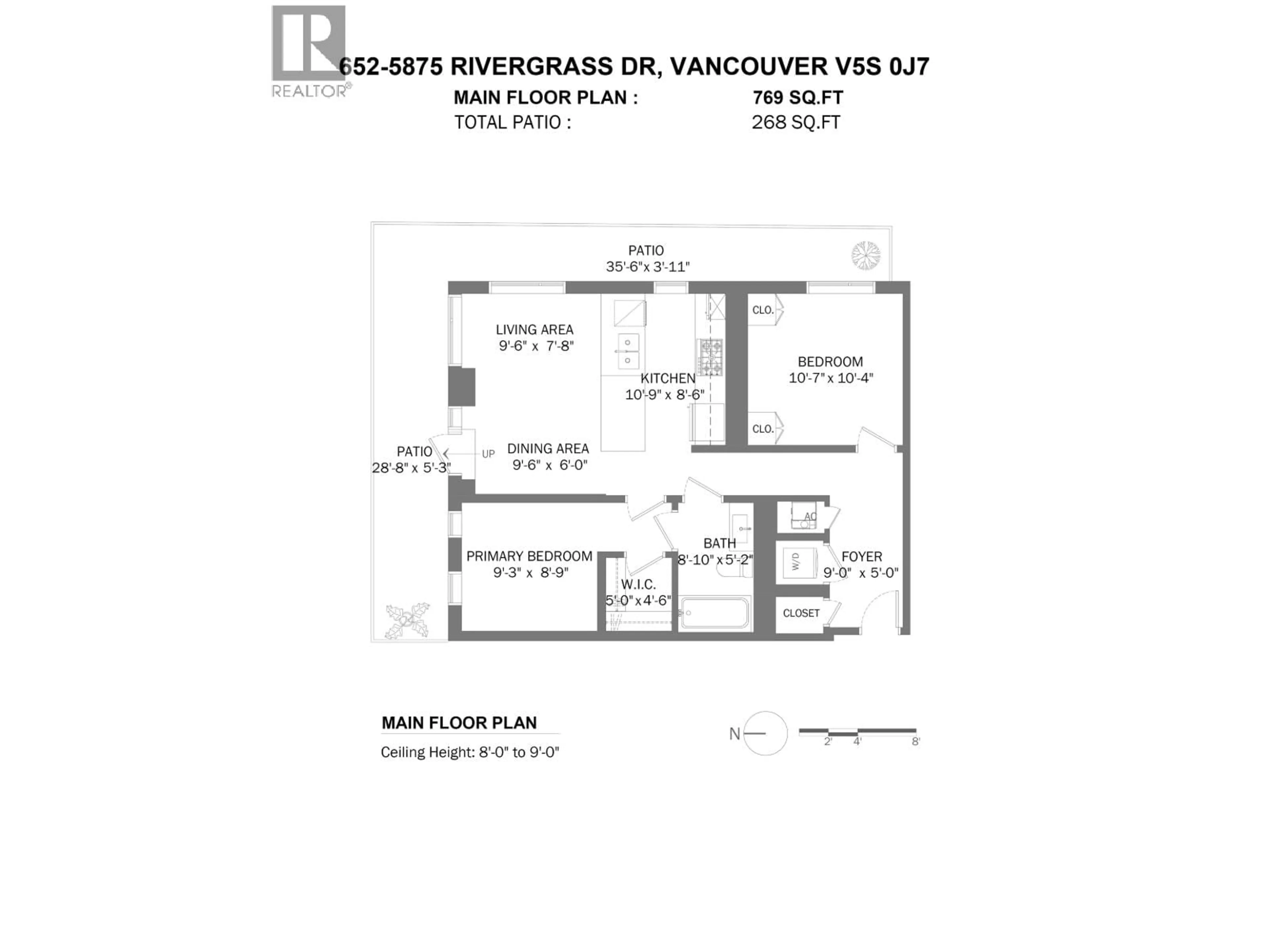 Floor plan for 652 - 8575 RIVERGRASS DRIVE, Vancouver British Columbia V5S0J7