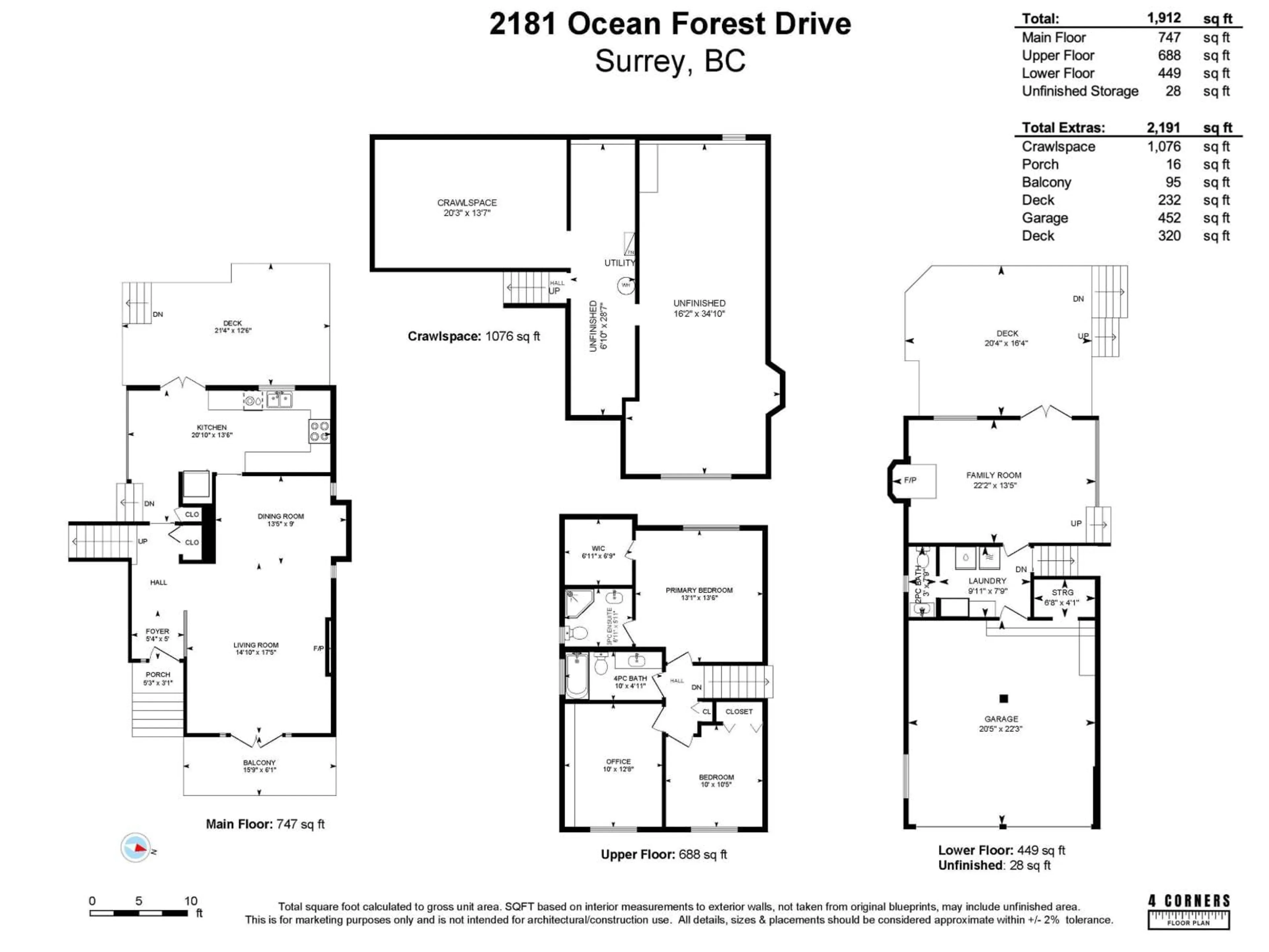 Floor plan for 2181 OCEAN FOREST DRIVE, Surrey British Columbia V4A6P1