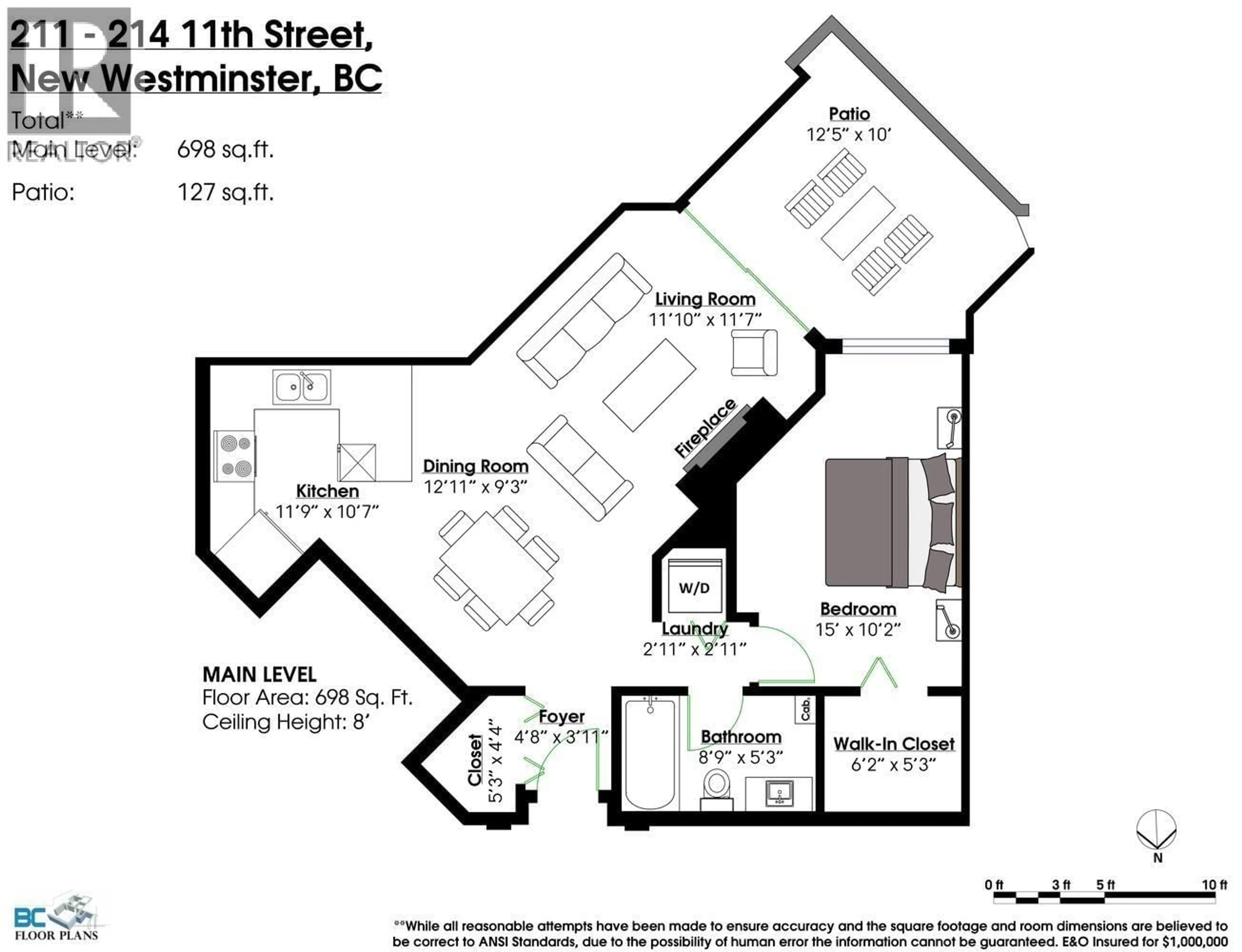 Floor plan for 211 - 214 ELEVENTH STREET, New Westminster British Columbia V3M4C9