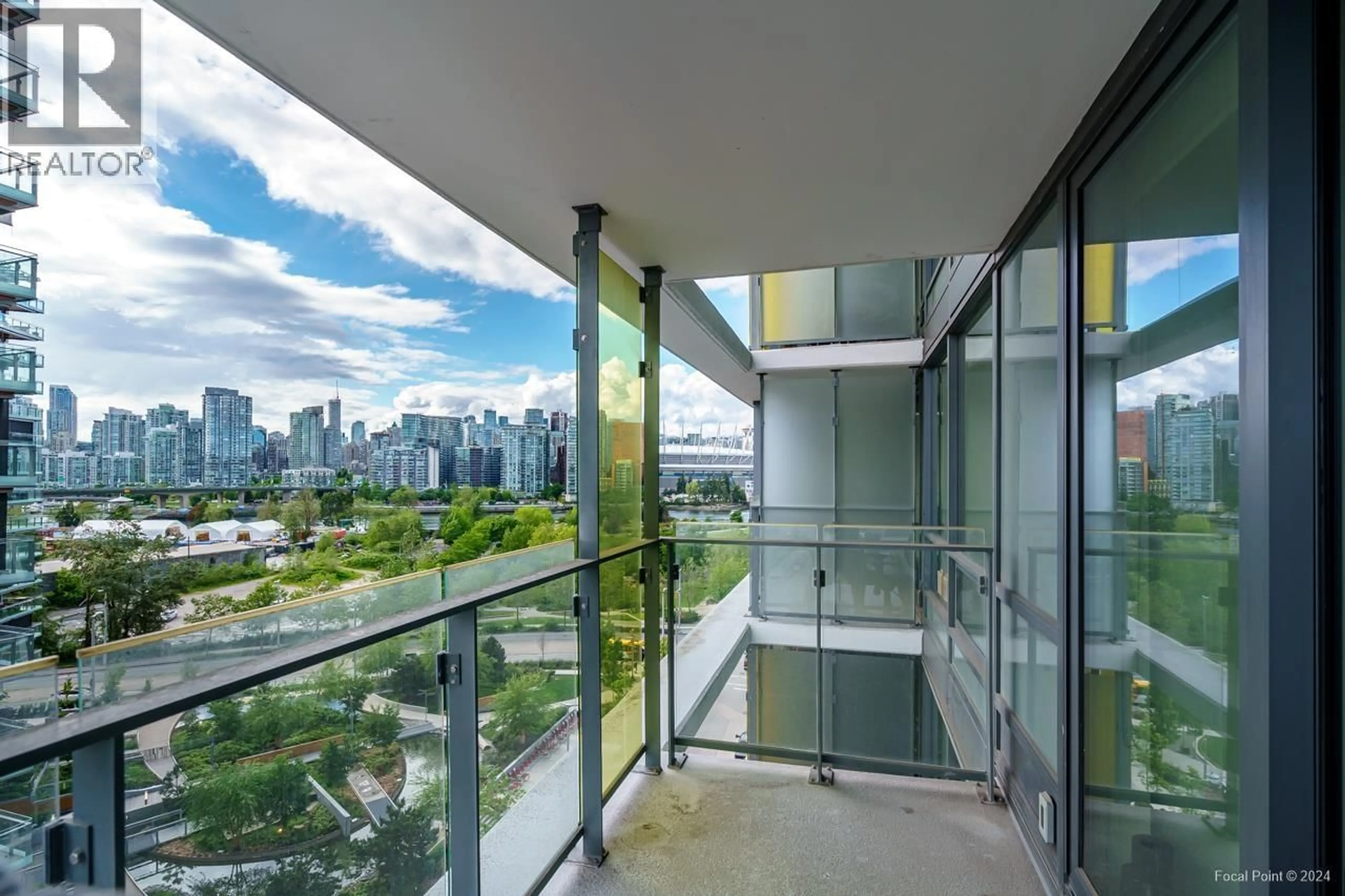 Balcony in the apartment, city buildings view from balcony for 1008 - 1788 COLUMBIA STREET, Vancouver British Columbia V5Y0L7