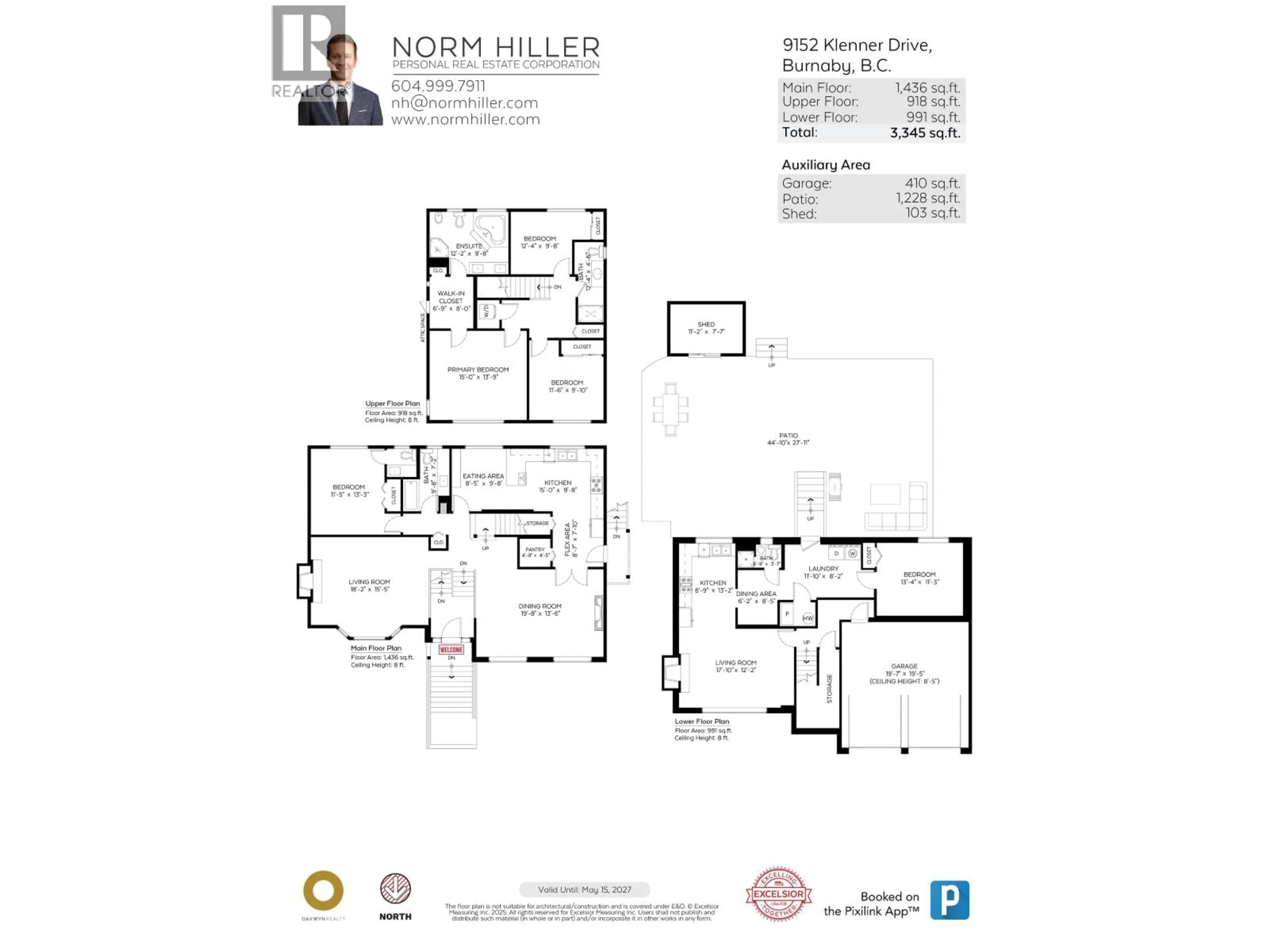 Floor plan for 9152 KLENNER DRIVE, Burnaby British Columbia V3N4E5