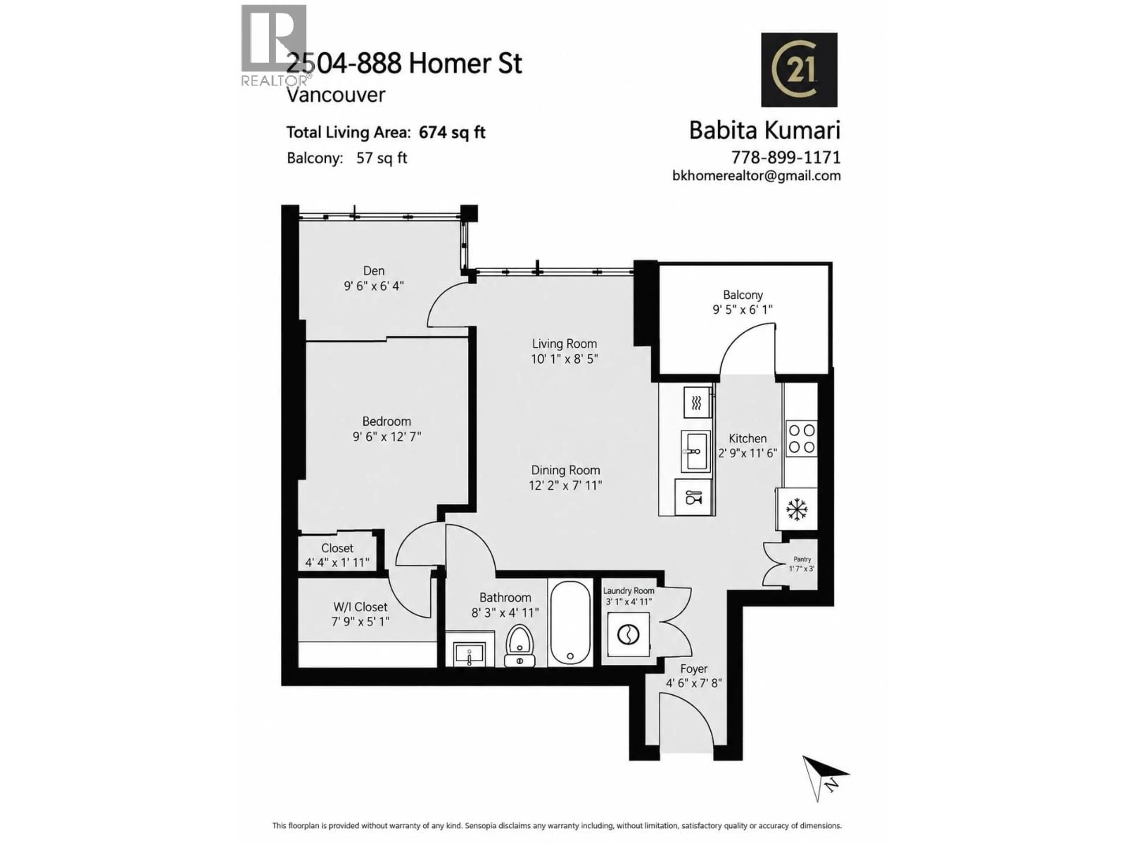 Floor plan for 2504 - 888 HOMER STREET, Vancouver British Columbia V6B0H7