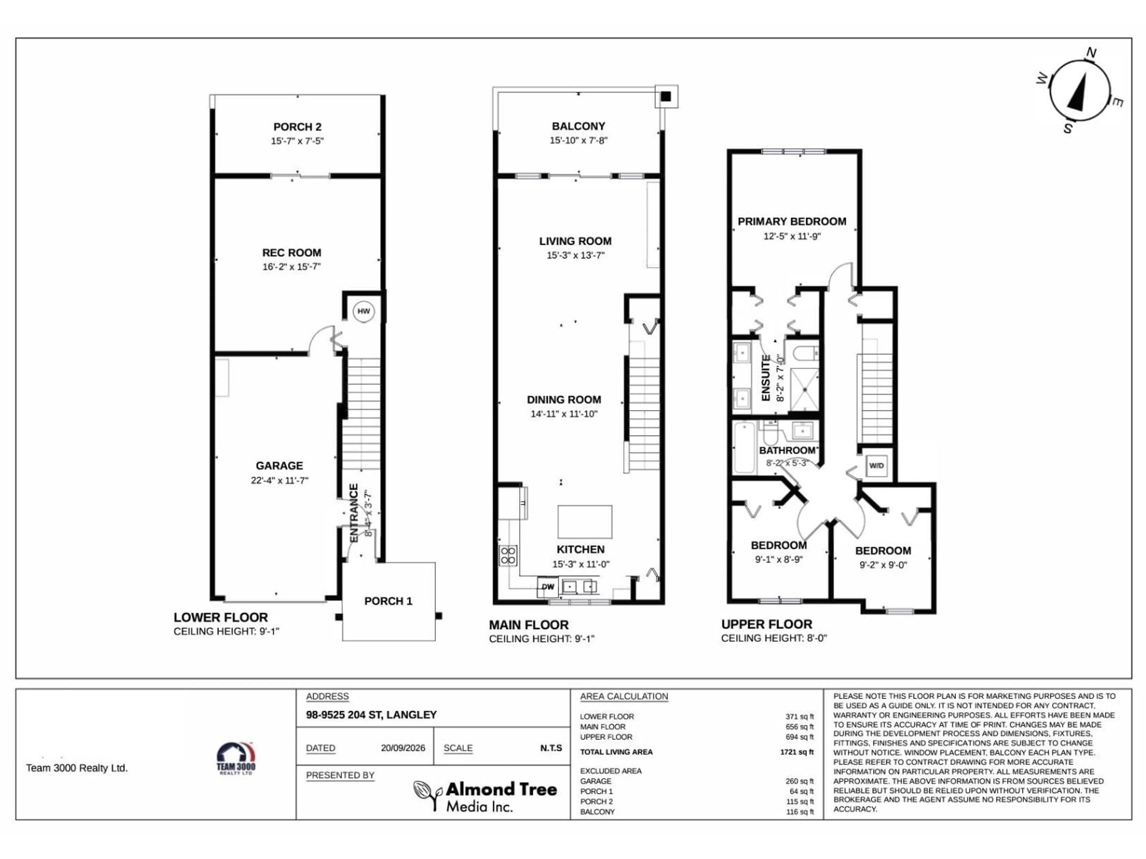 Floor plan for 98 - 9525 204 STREET, Langley British Columbia V1M0B9