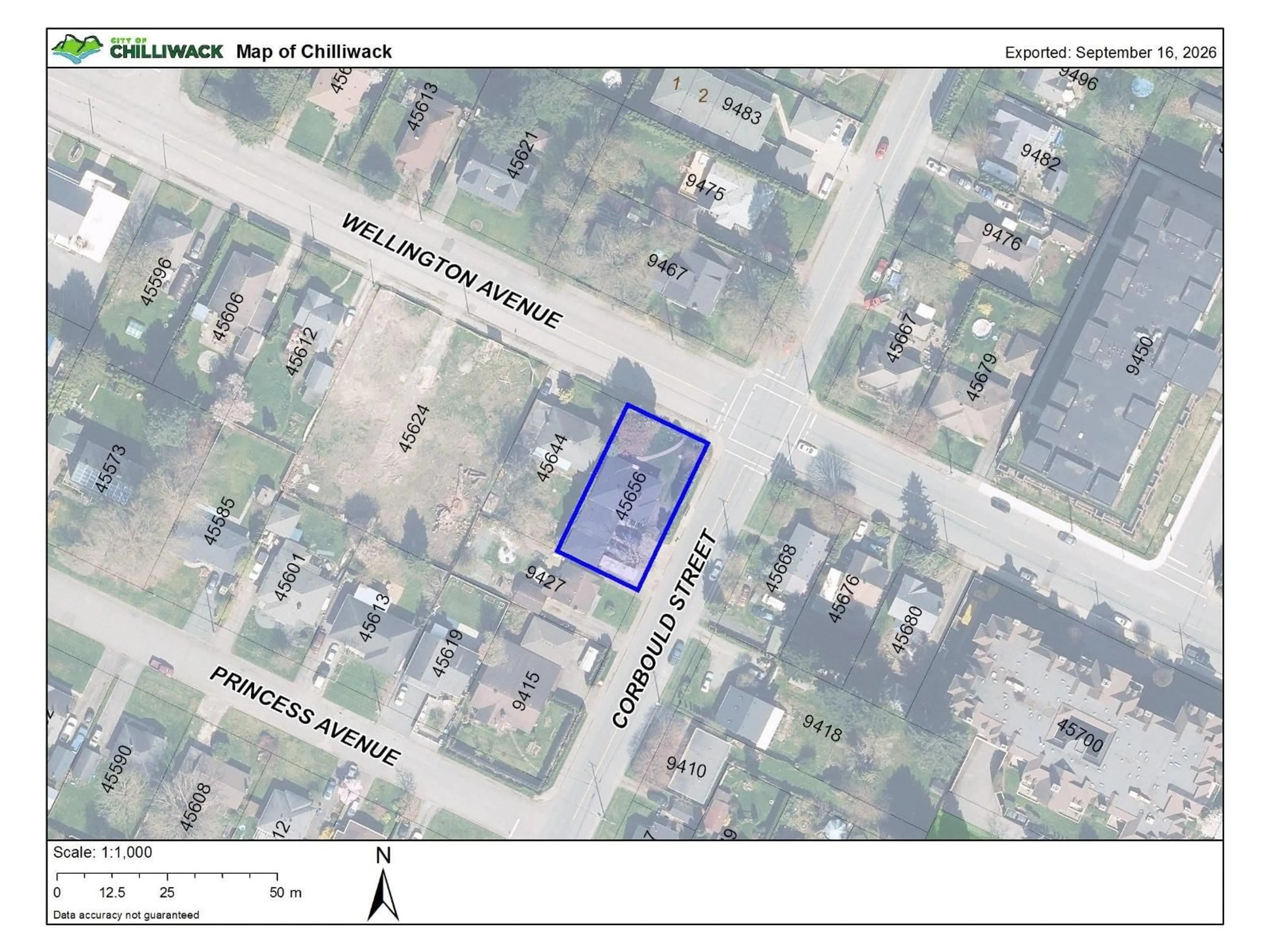 Picture of a map for 45656 WELLINGTON AVENUE, Chilliwack British Columbia V2P2E6