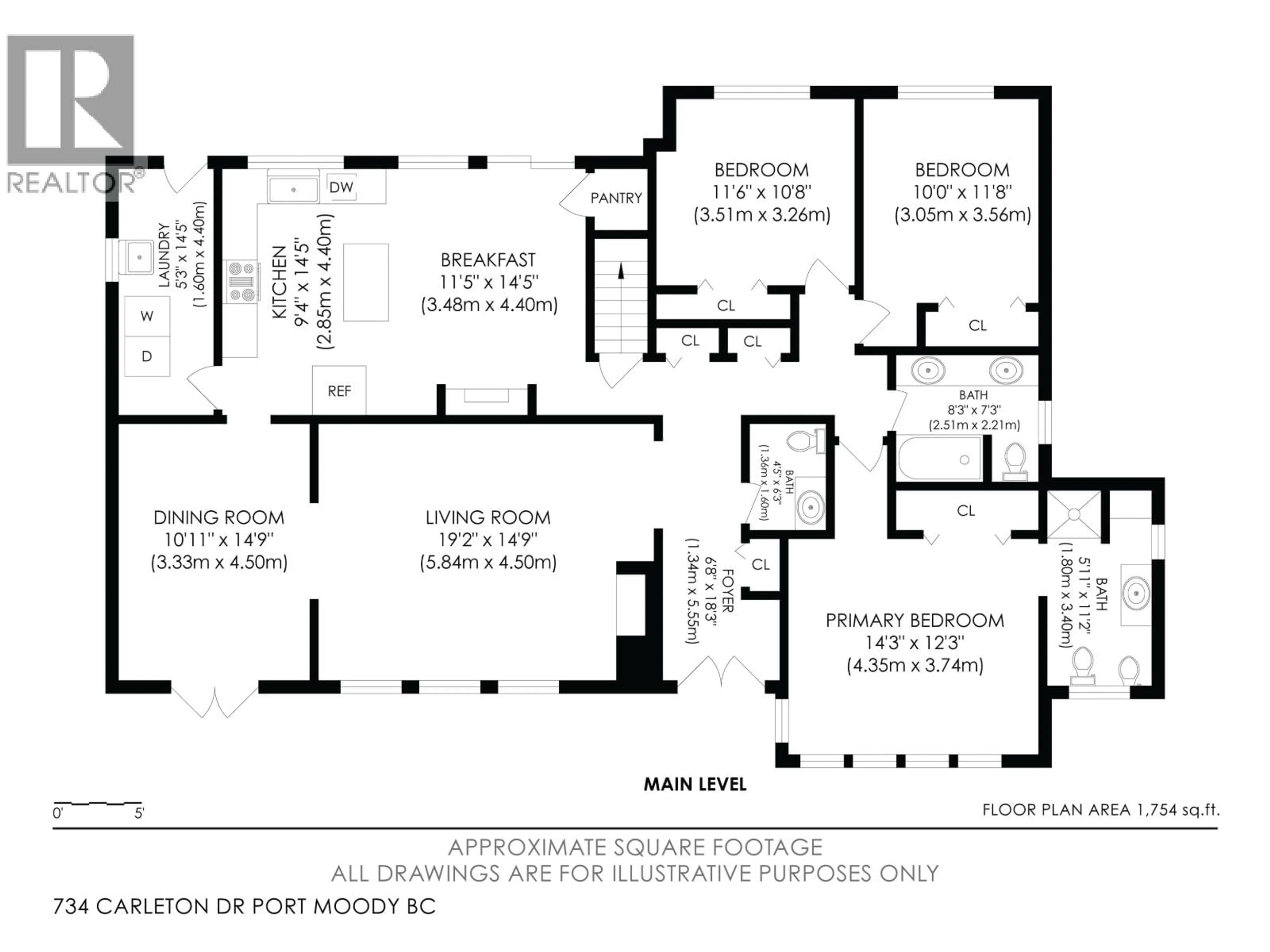 Floor plan for 734 CARLETON DRIVE, Port Moody British Columbia V3H3K6