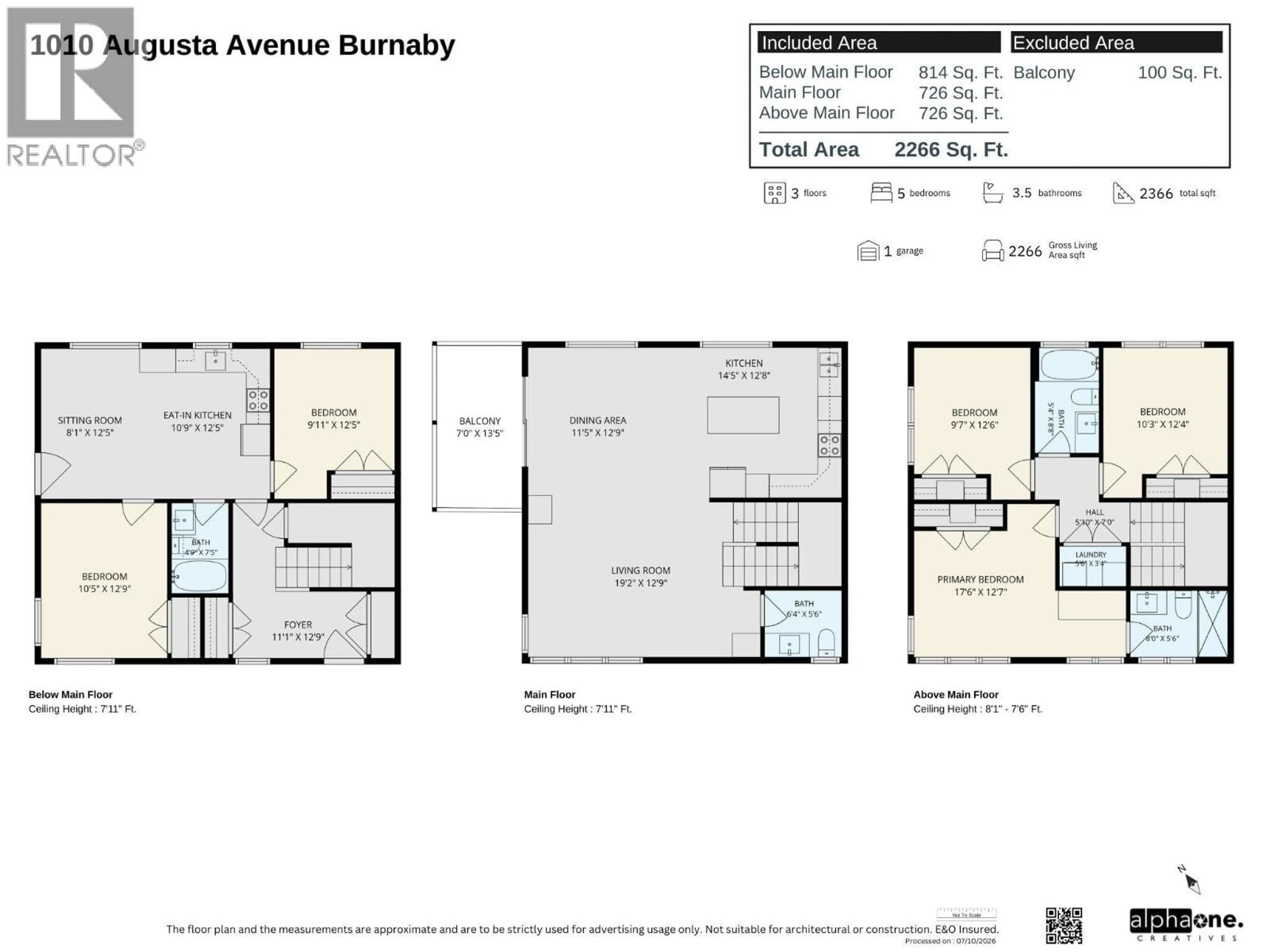 Floor plan for 1010 AUGUSTA AVENUE, Burnaby British Columbia V5A2V4