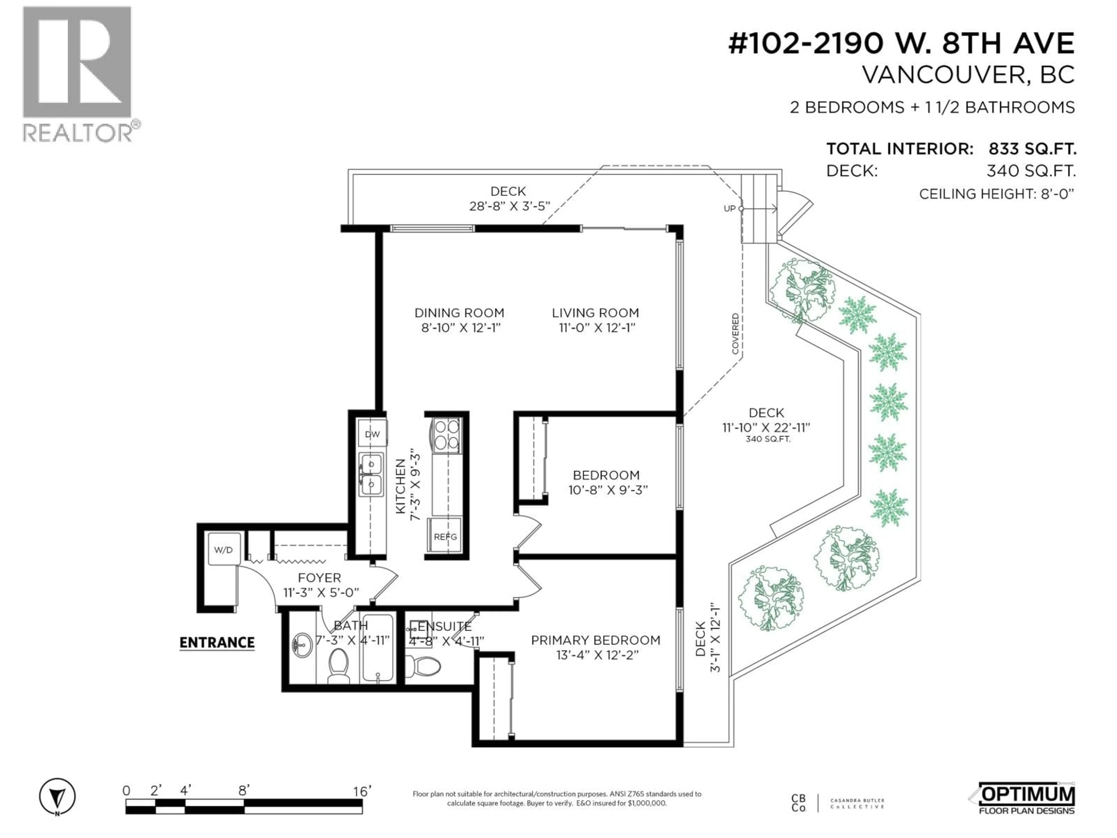 Floor plan for 102 - 2190 8TH AVENUE, Vancouver British Columbia V6K2A4