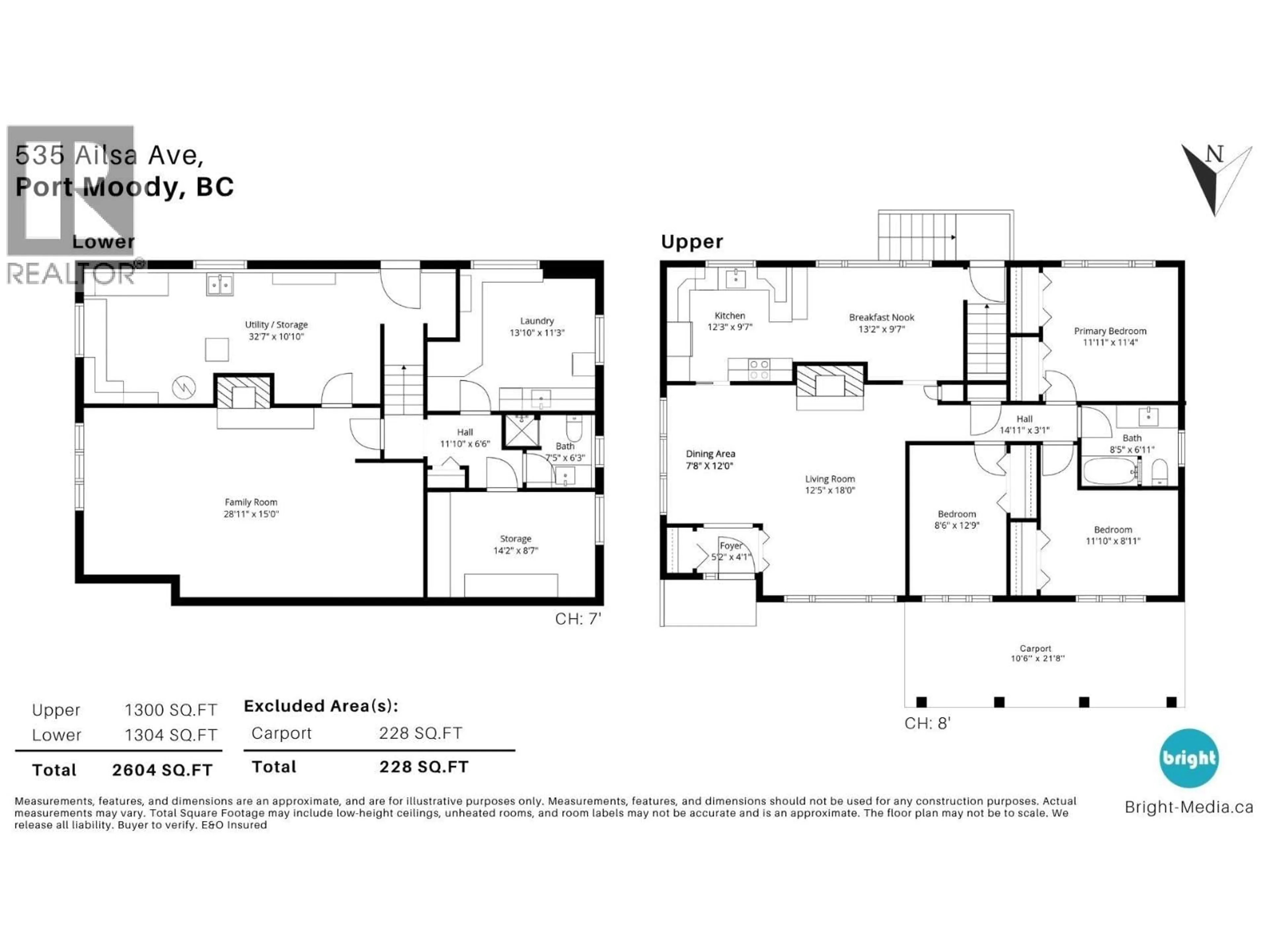 Floor plan for 535 AILSA AVENUE, Port Moody British Columbia V3H1A5