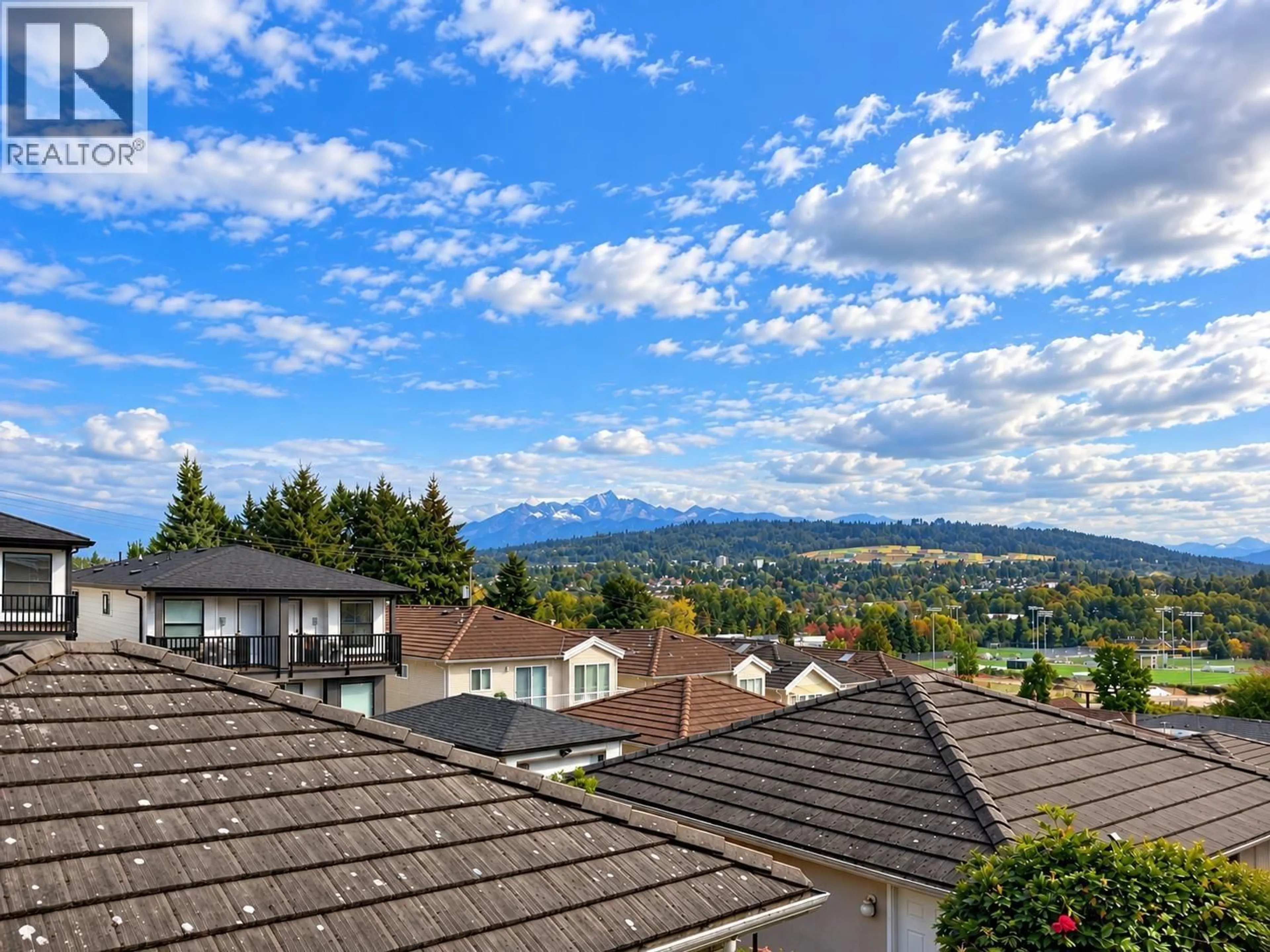 A pic from outside/outdoor area/front of a property/back of a property/a pic from drone, mountain view for 5957 WOODSWORTH STREET, Burnaby British Columbia V5G1S9