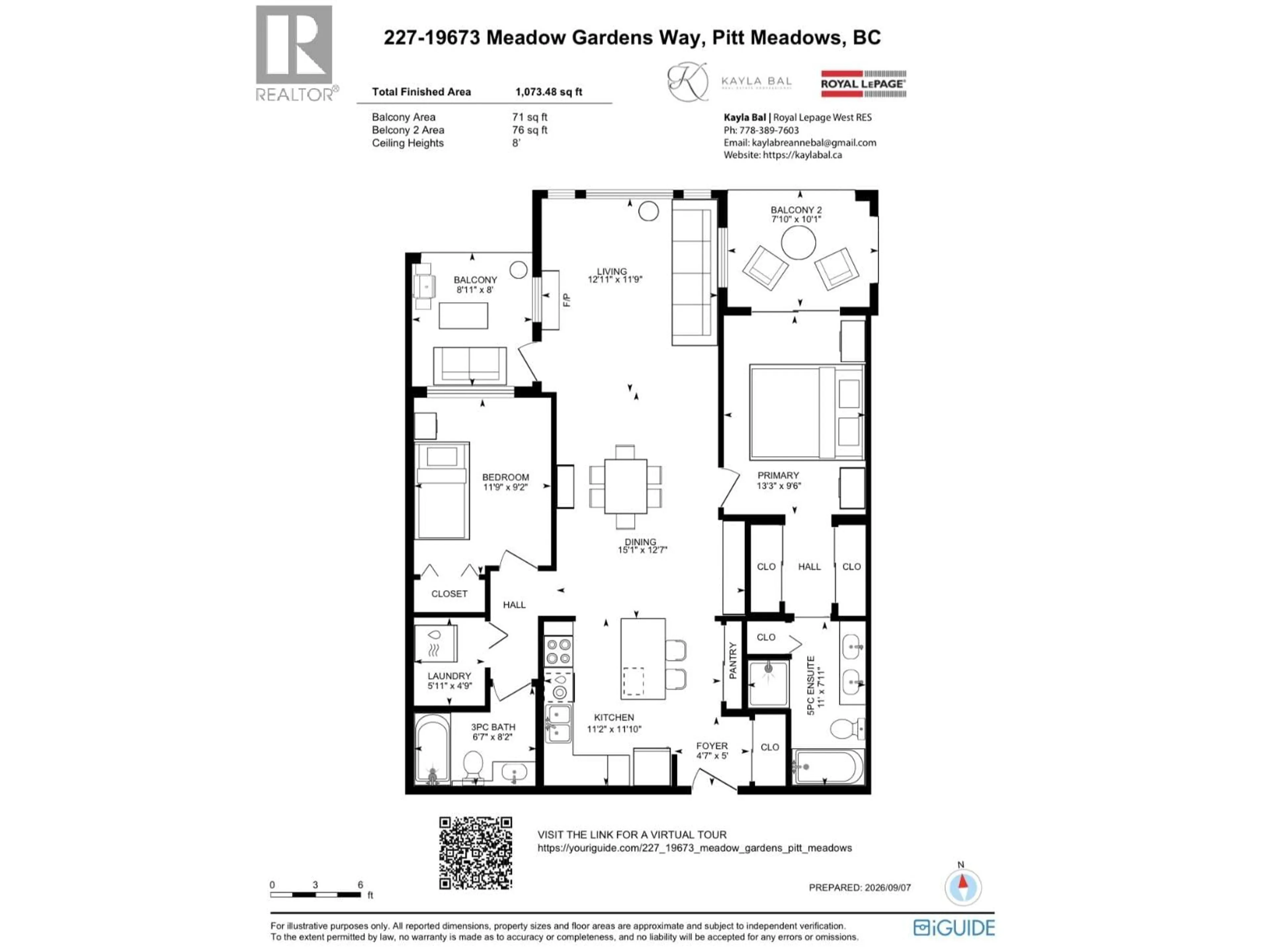 Floor plan for 227 - 19673 MEADOW GARDENS WAY, Pitt Meadows British Columbia V3Y0A1