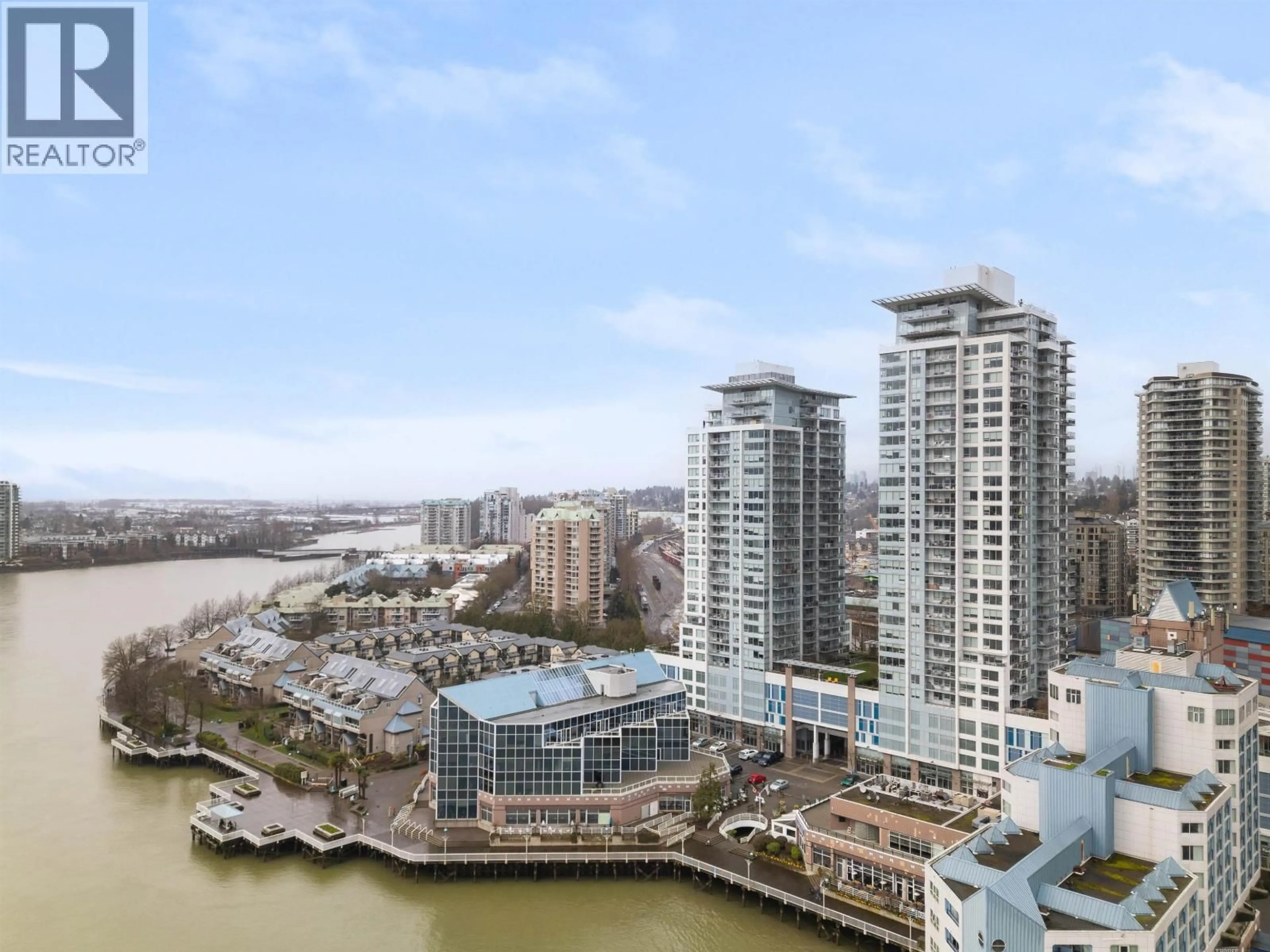 A pic from outside/outdoor area/front of a property/back of a property/a pic from drone, city buildings view from balcony for 1803 - 988 QUAYSIDE DRIVE, New Westminster British Columbia V3M0L5