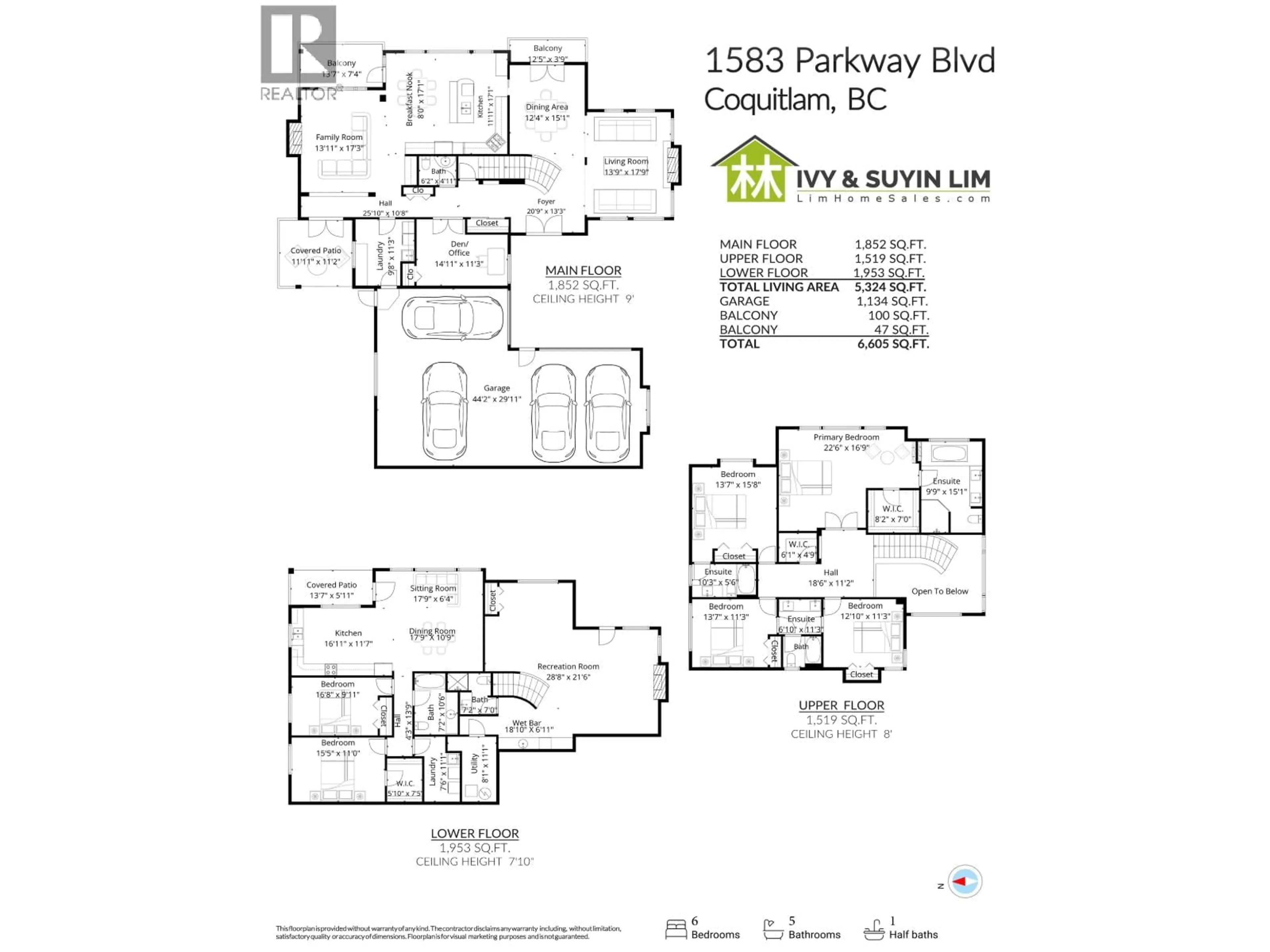 Floor plan for 1583 PARKWAY BOULEVARD, Coquitlam British Columbia V3E3M6