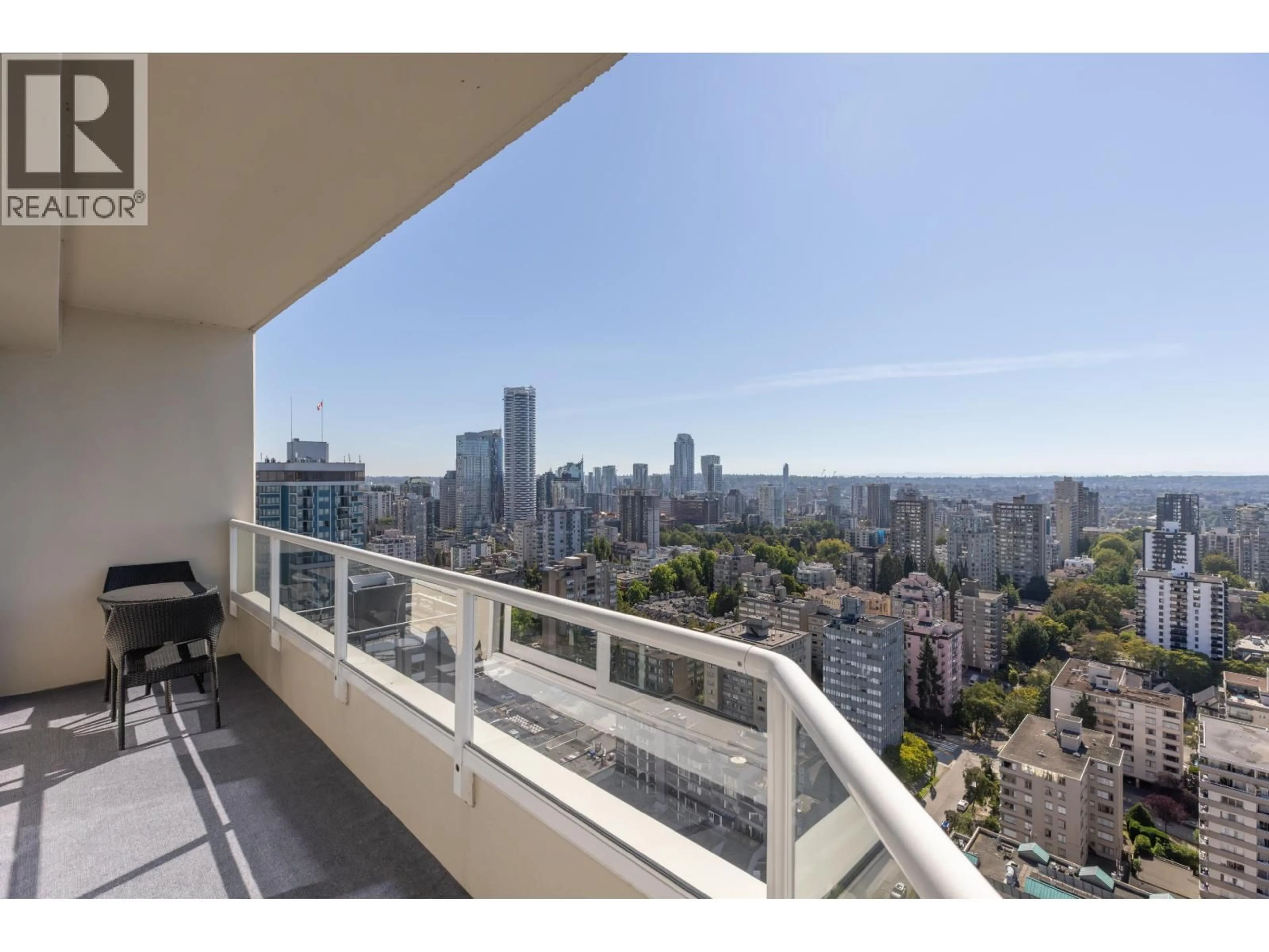 Balcony in the apartment, city buildings view from balcony for 3103 - 717 JERVIS STREET, Vancouver British Columbia V6E4L5
