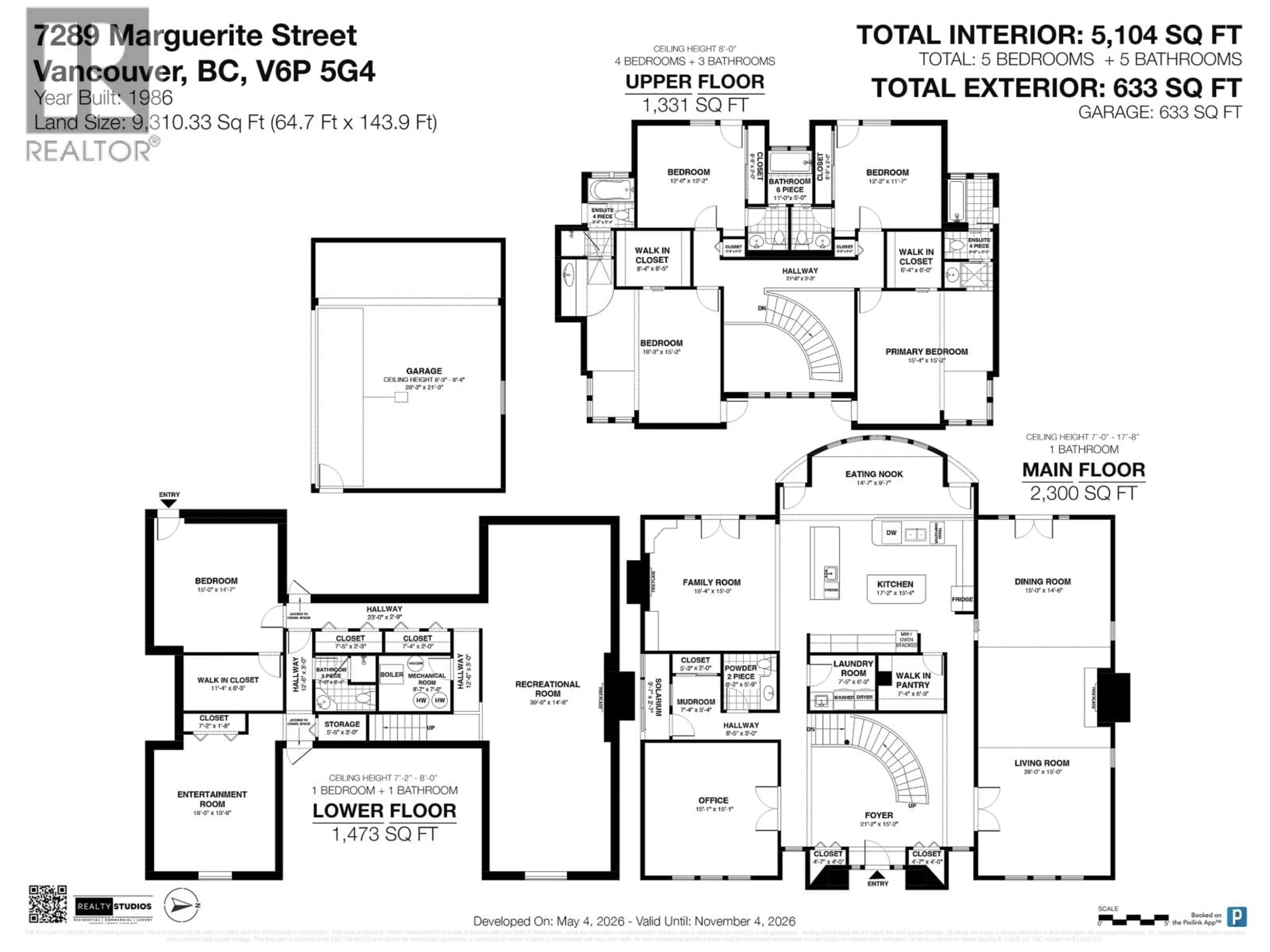 Floor plan for 7289 MARGUERITE STREET, Vancouver British Columbia V6P5G4