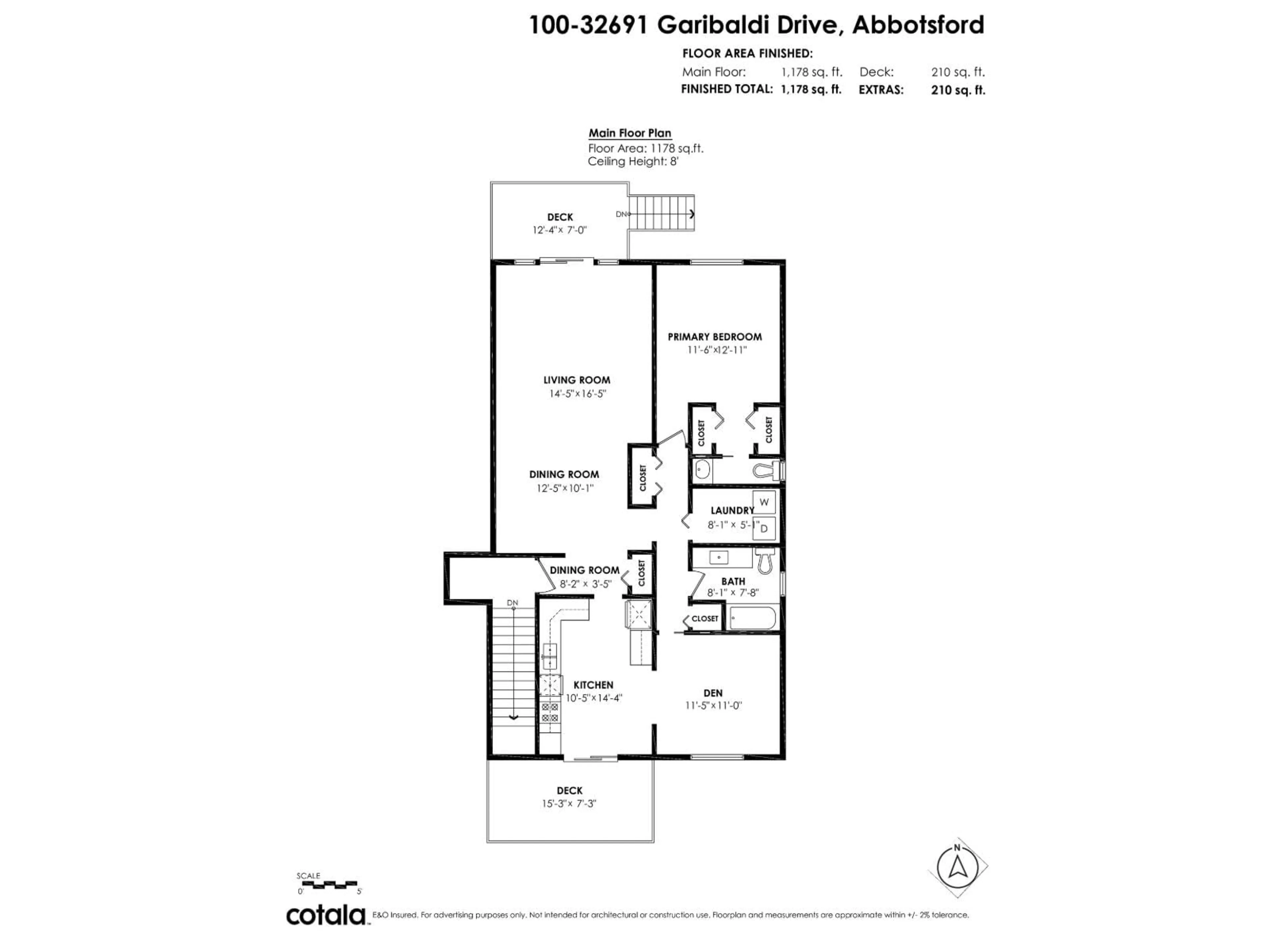 Floor plan for 100 - 32691 GARIBALDI DRIVE, Abbotsford British Columbia V2T5T7