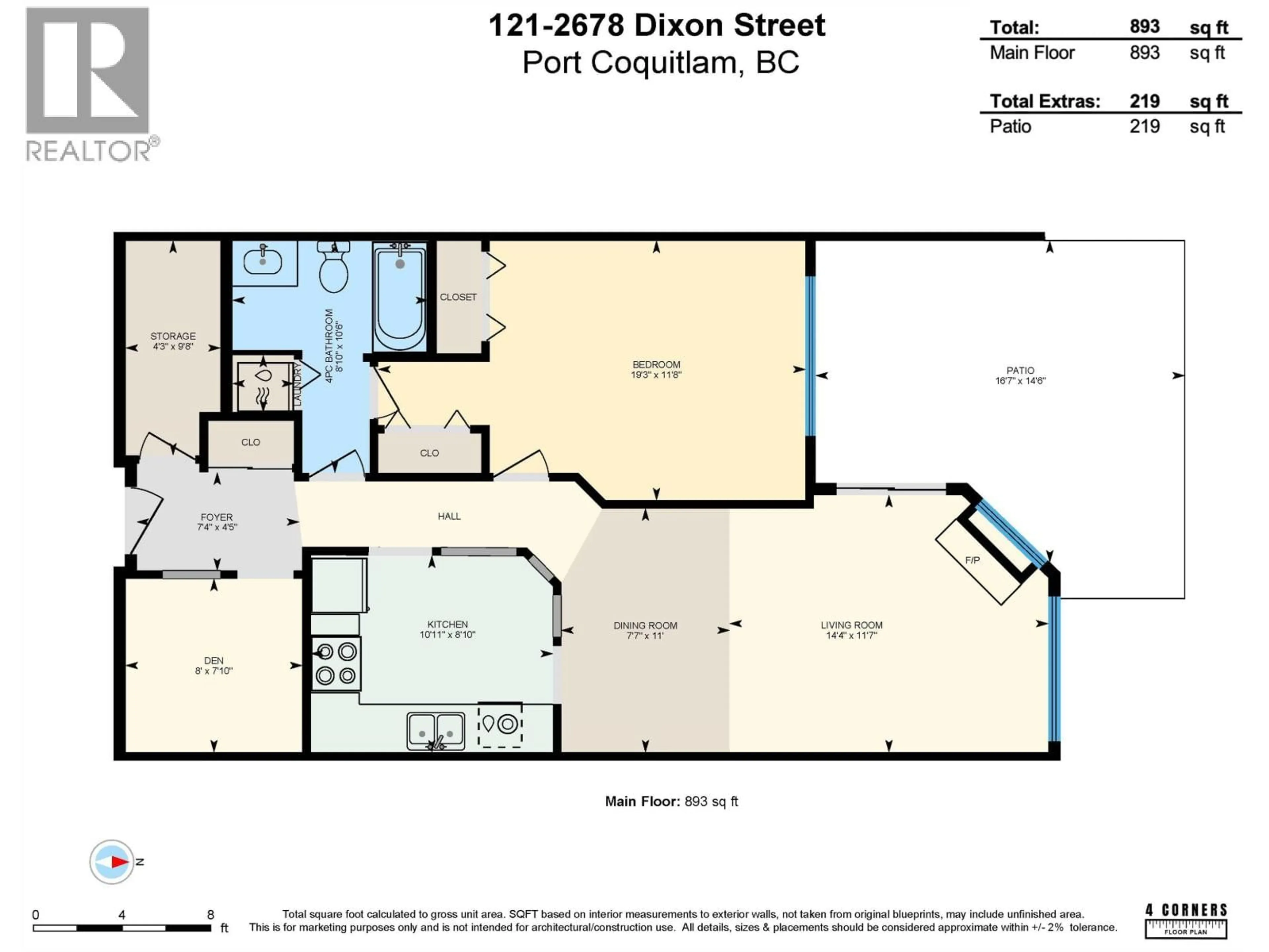 Floor plan for 121 - 2678 DIXON STREET, Port Coquitlam British Columbia V3C6L7