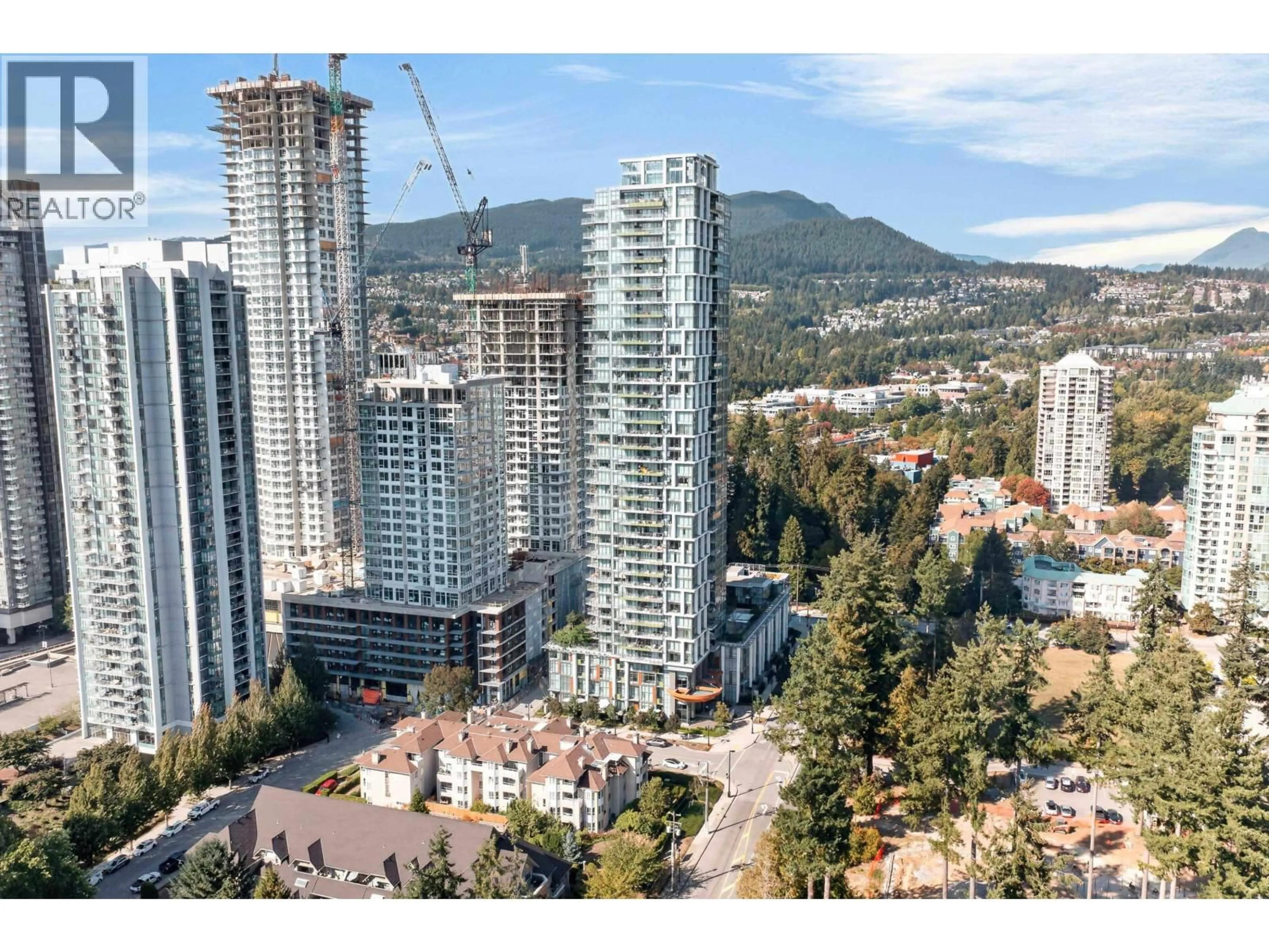 A pic from outside/outdoor area/front of a property/back of a property/a pic from drone, city buildings view from balcony for 3607 - 1182 WESTWOOD STREET, Coquitlam British Columbia V3B0T9