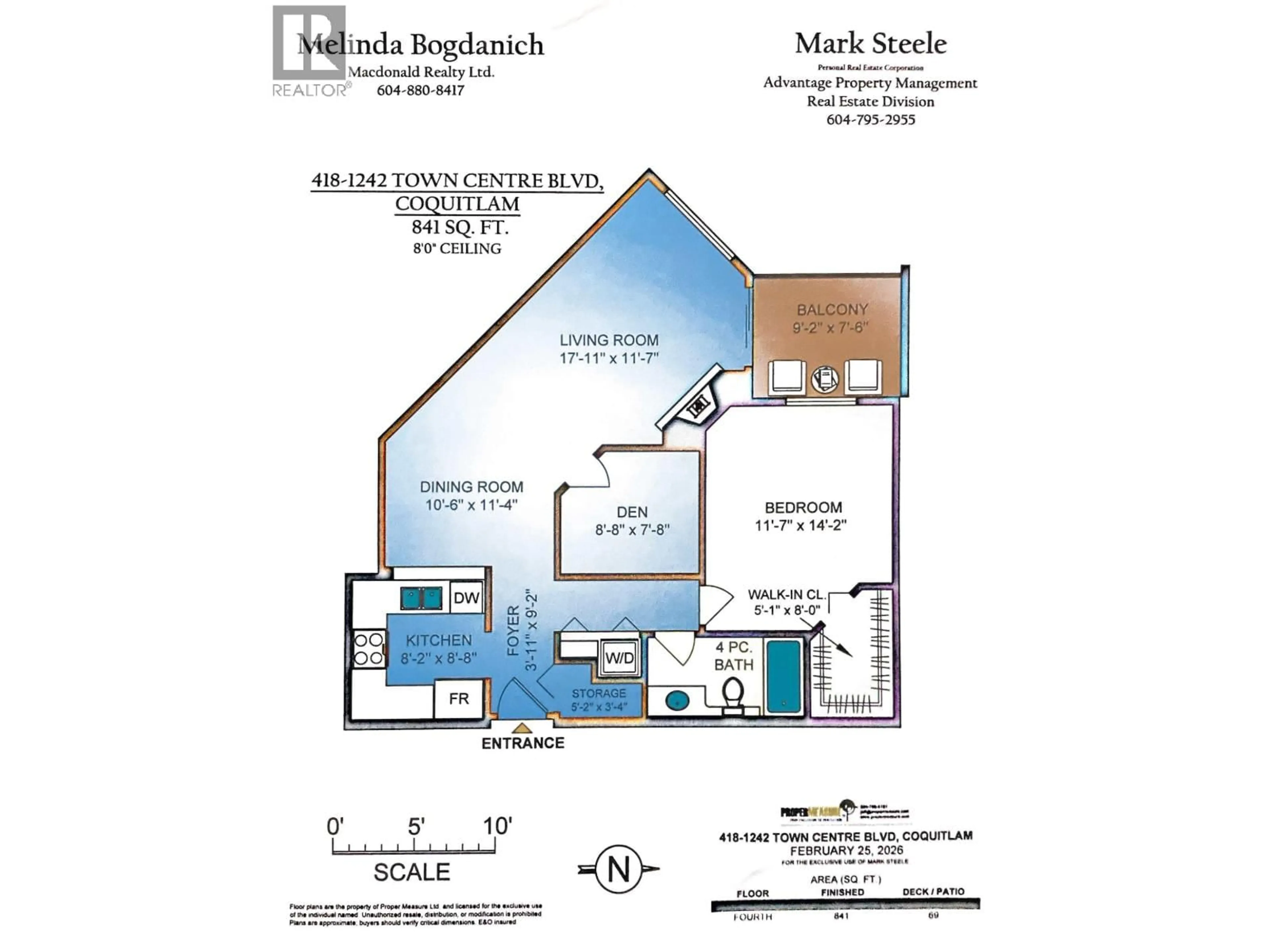 Floor plan for 418 - 1242 TOWN CENTRE BOULEVARD, Coquitlam British Columbia V3B7R6