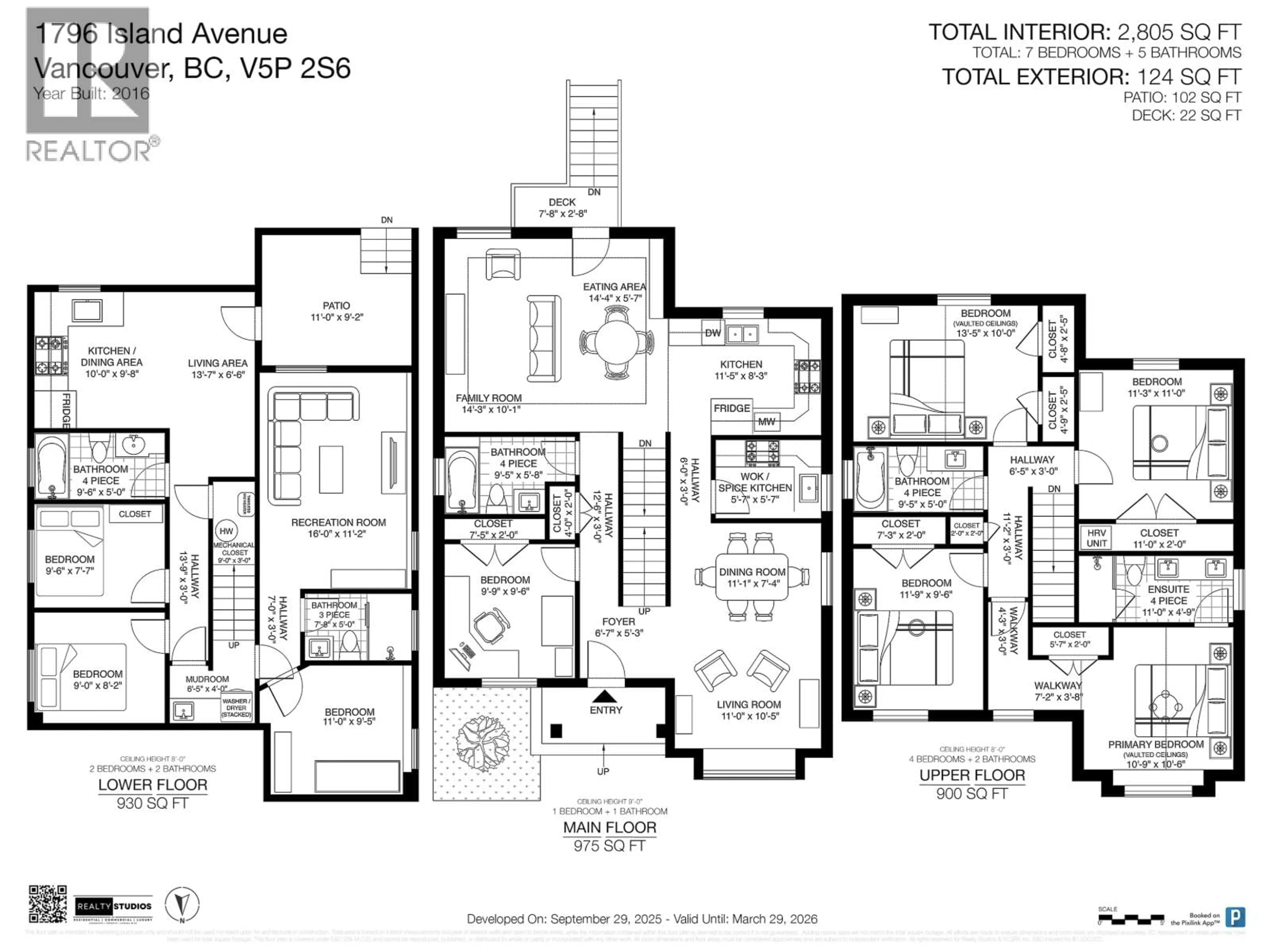 Floor plan for 1796 ISLAND AVENUE, Vancouver British Columbia V5P2S6