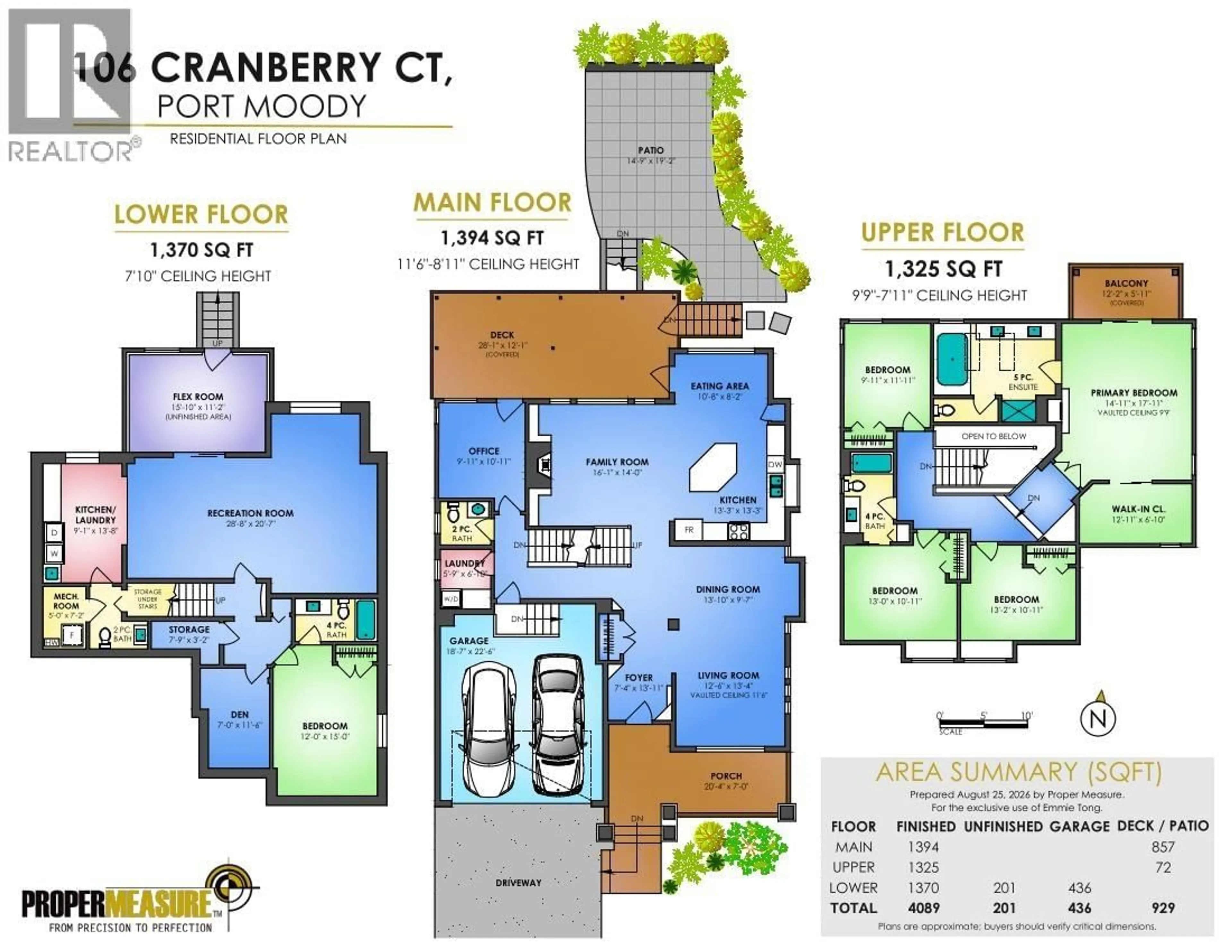 Floor plan for 106 CRANBERRY COURT, Port Moody British Columbia V3H0C4