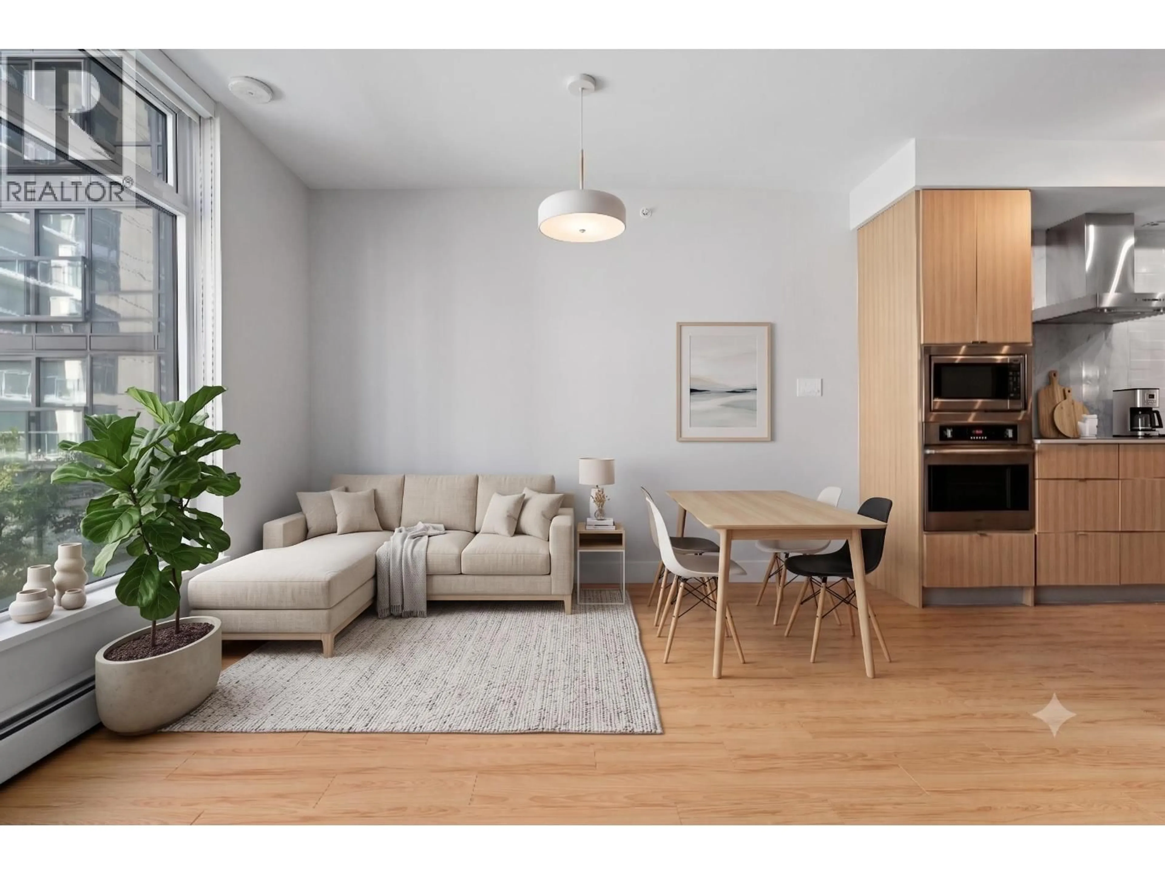 Living room with furniture, wood/laminate floor for 523 - 159 2ND AVENUE, Vancouver British Columbia V5Y0L8