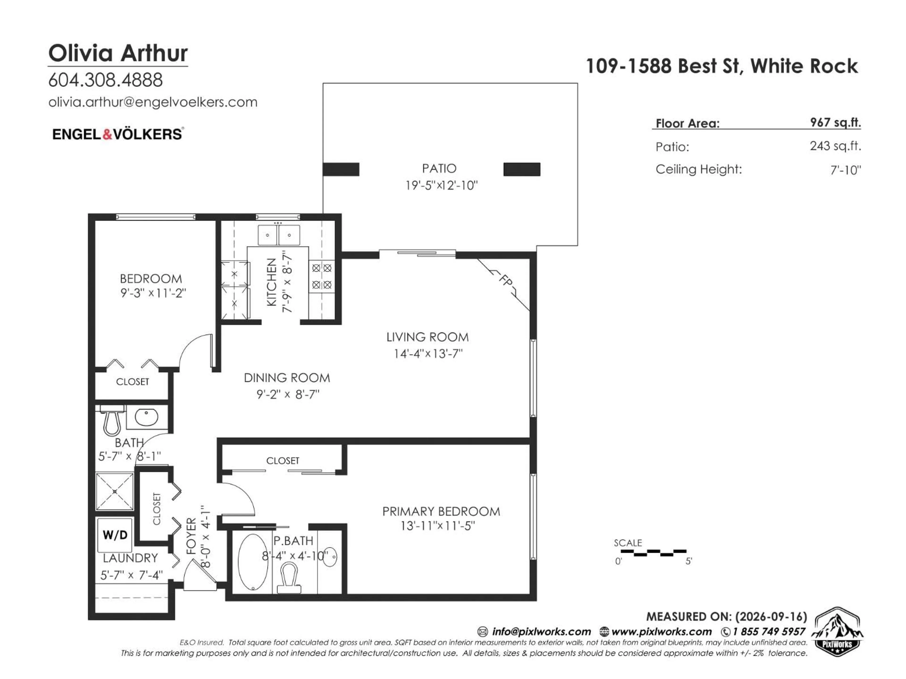Floor plan for 109 - 1588 BEST STREET, White Rock British Columbia V4B4G1