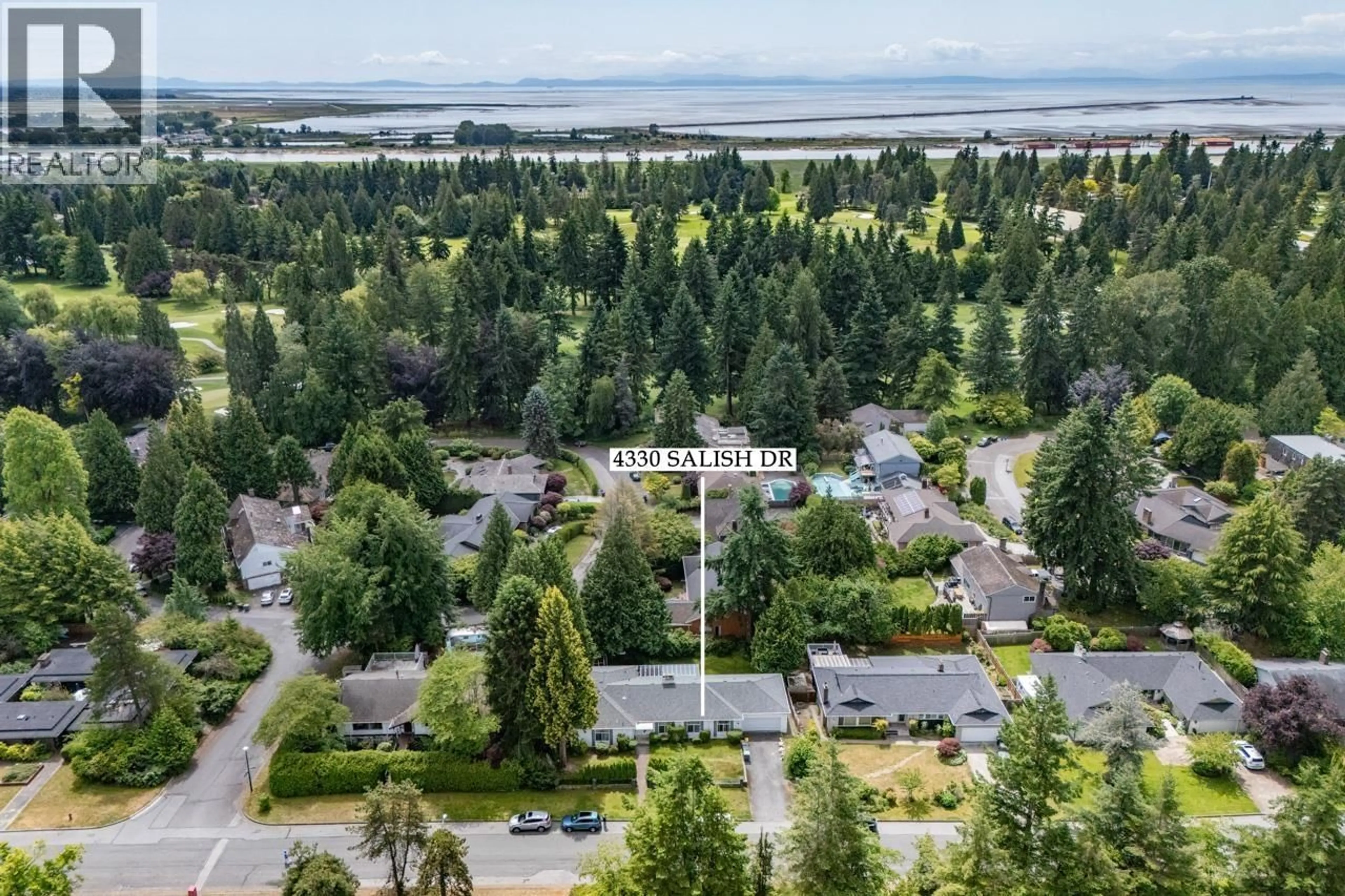 A pic from outside/outdoor area/front of a property/back of a property/a pic from drone, forest/trees view for 4330 SALISH DRIVE, Vancouver British Columbia V6N3M7
