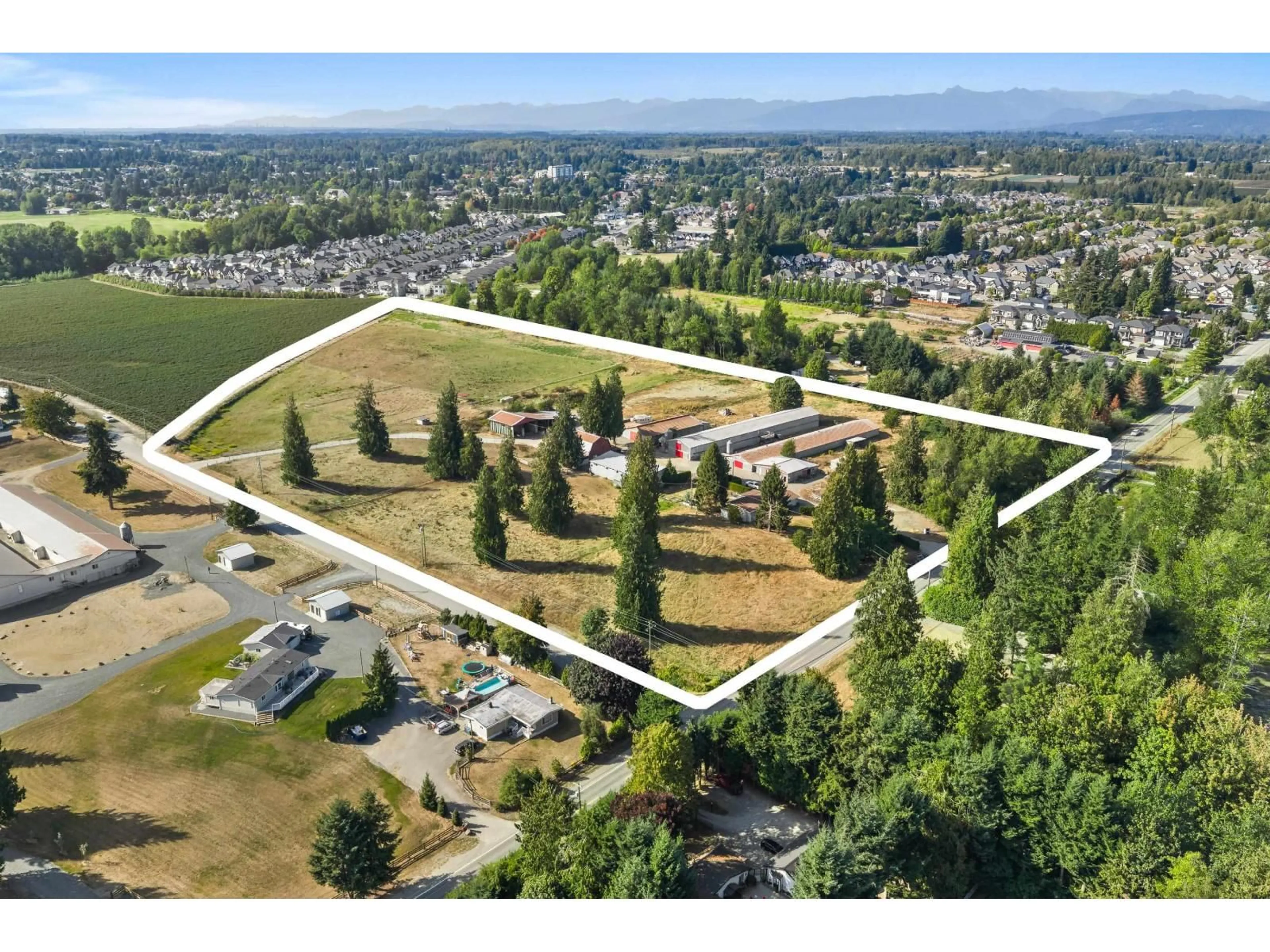 A pic from outside/outdoor area/front of a property/back of a property/a pic from drone, mountain view for 2481 LEFEUVRE ROAD, Abbotsford British Columbia V4X1E3