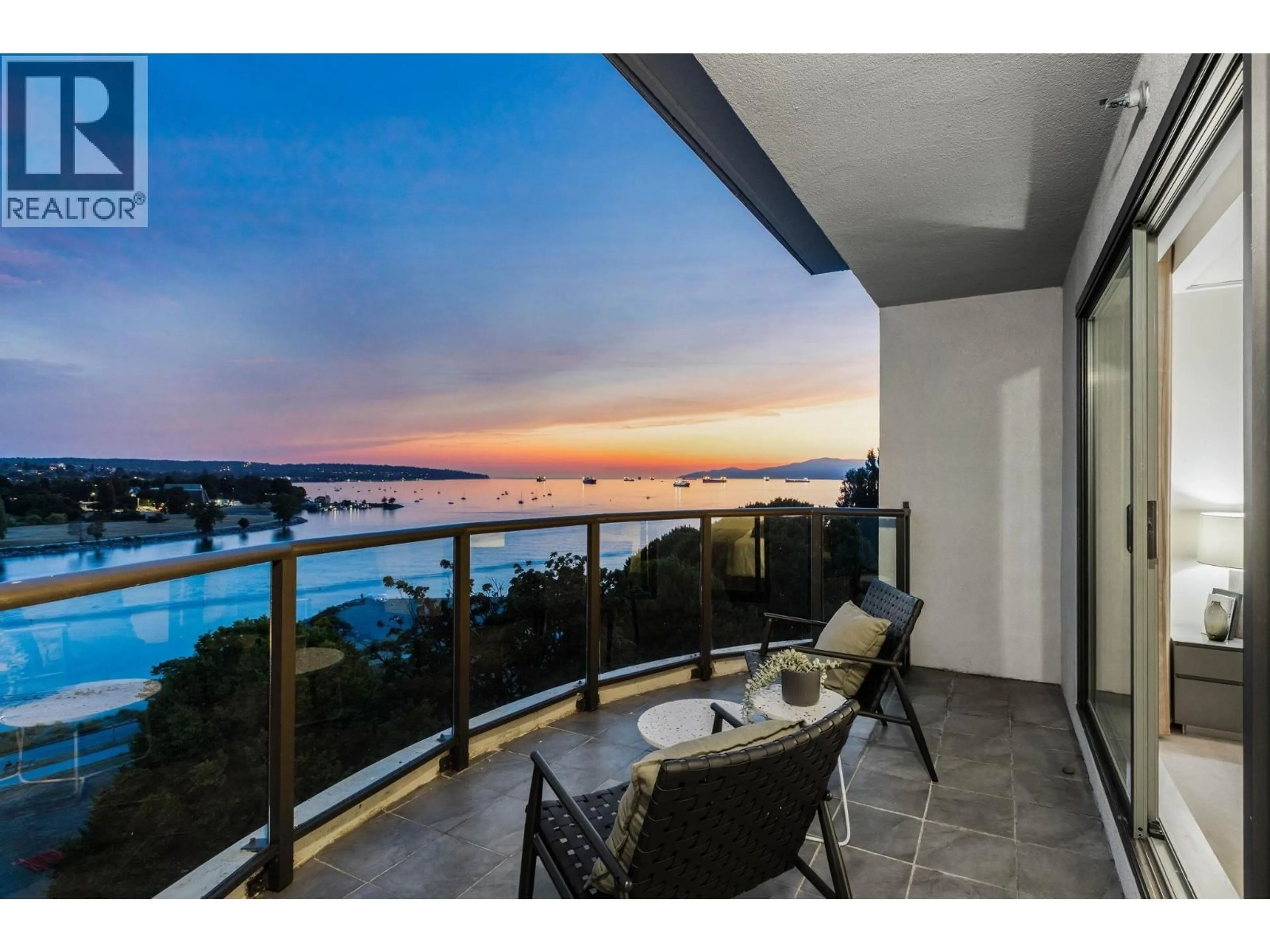 Balcony in the apartment, water/lake/river/ocean view for 901 - 1233 BEACH AVENUE, Vancouver British Columbia V6E1V4