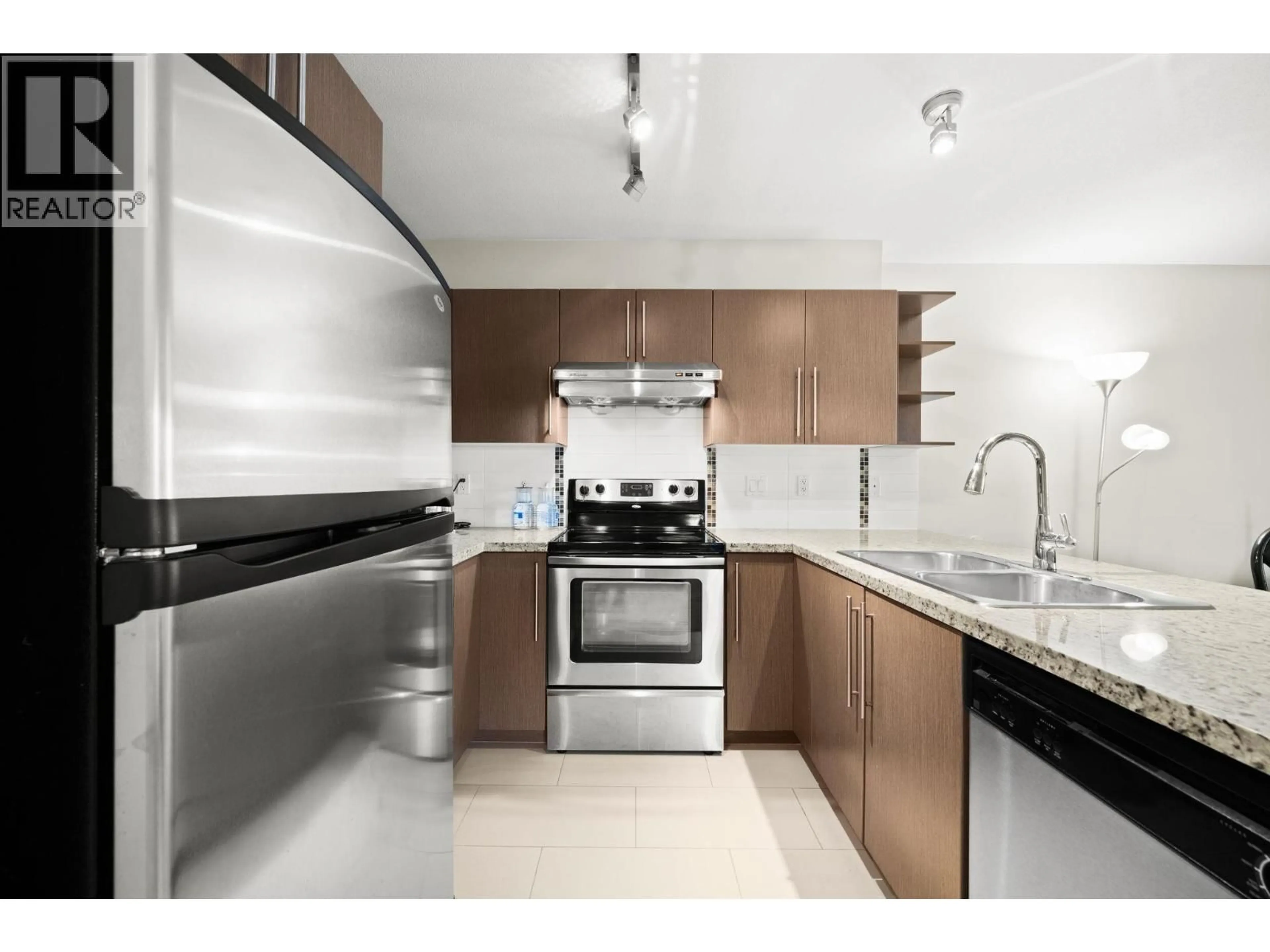 Standard kitchen, ceramic/tile floor for 322 - 2088 BETA AVENUE, Burnaby British Columbia V5C0C8