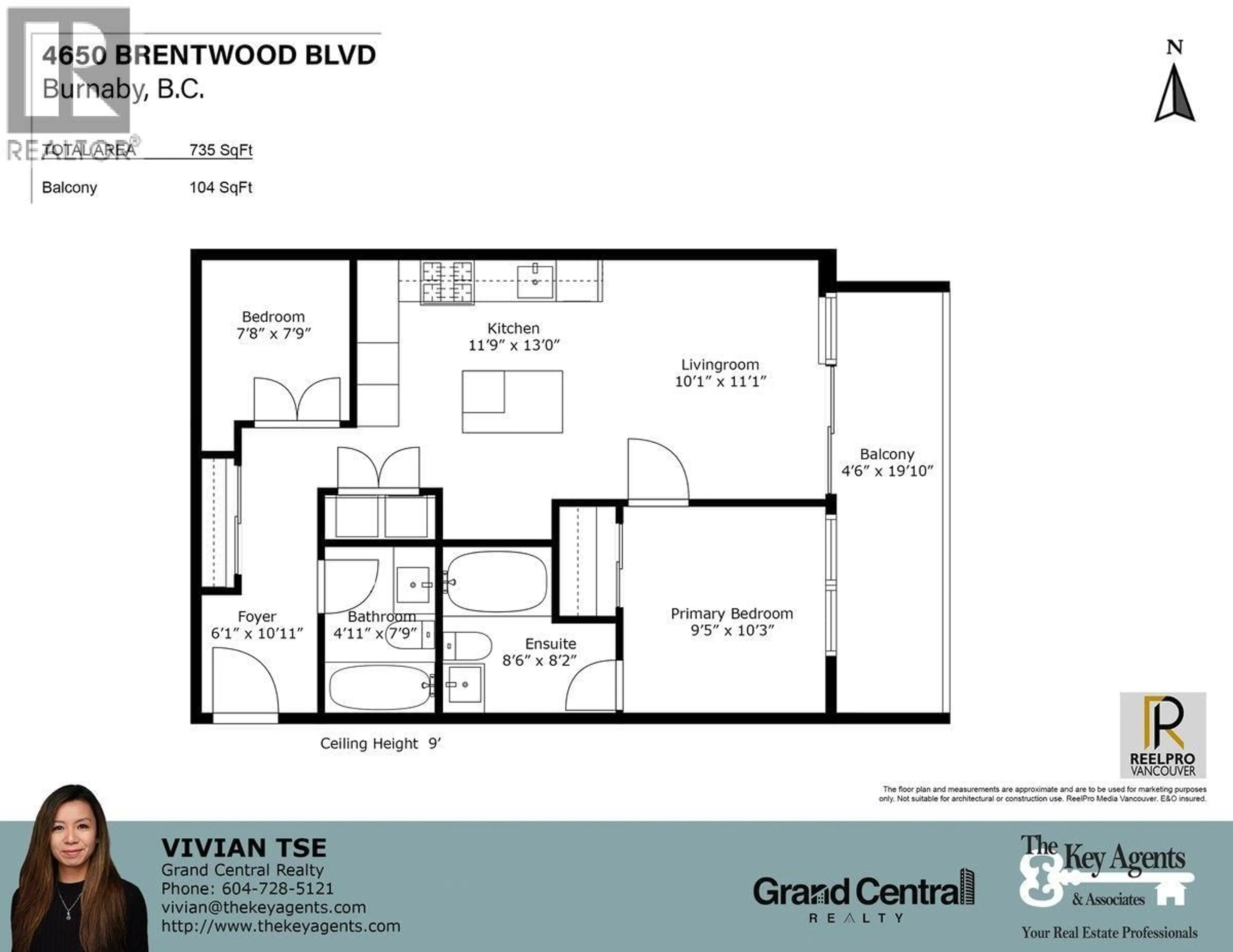Floor plan for 2201 - 4650 BRENTWOOD BOULEVARD, Burnaby British Columbia V5C0M3