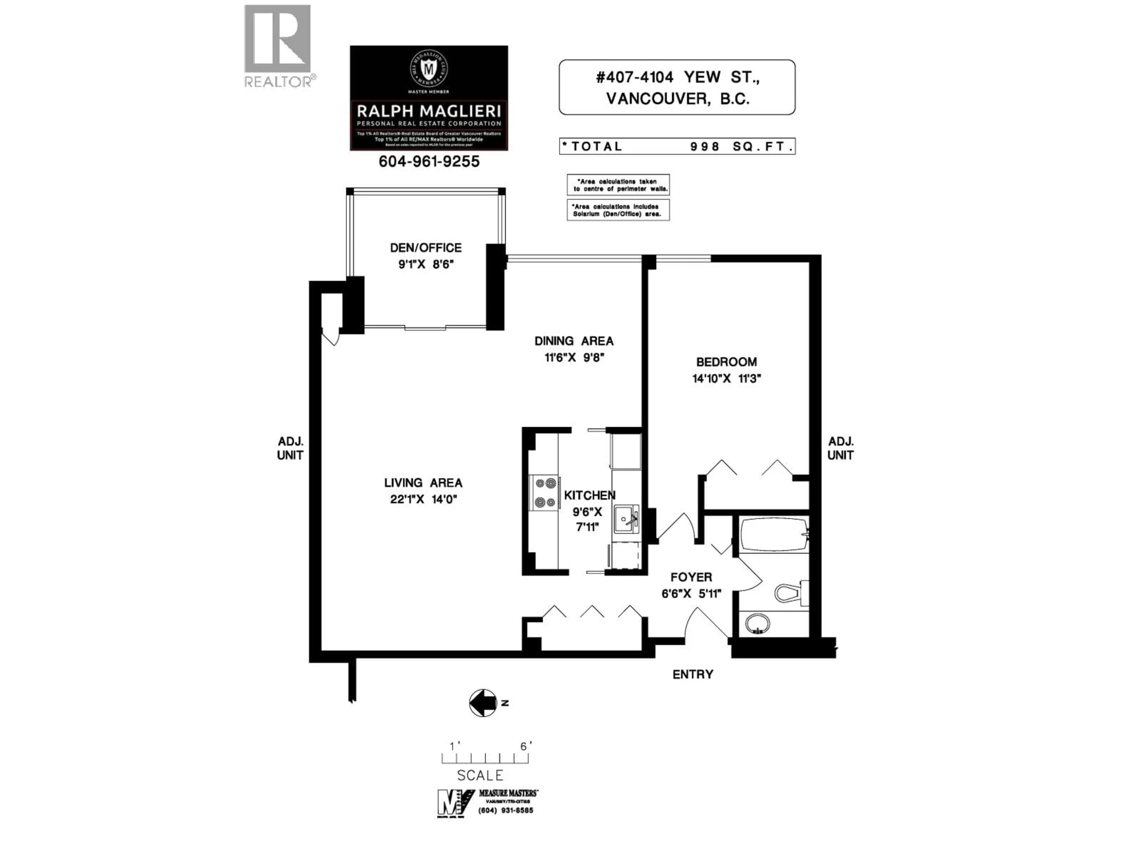 Floor plan for 407 - 4101 YEW STREET, Vancouver British Columbia V6L3B7