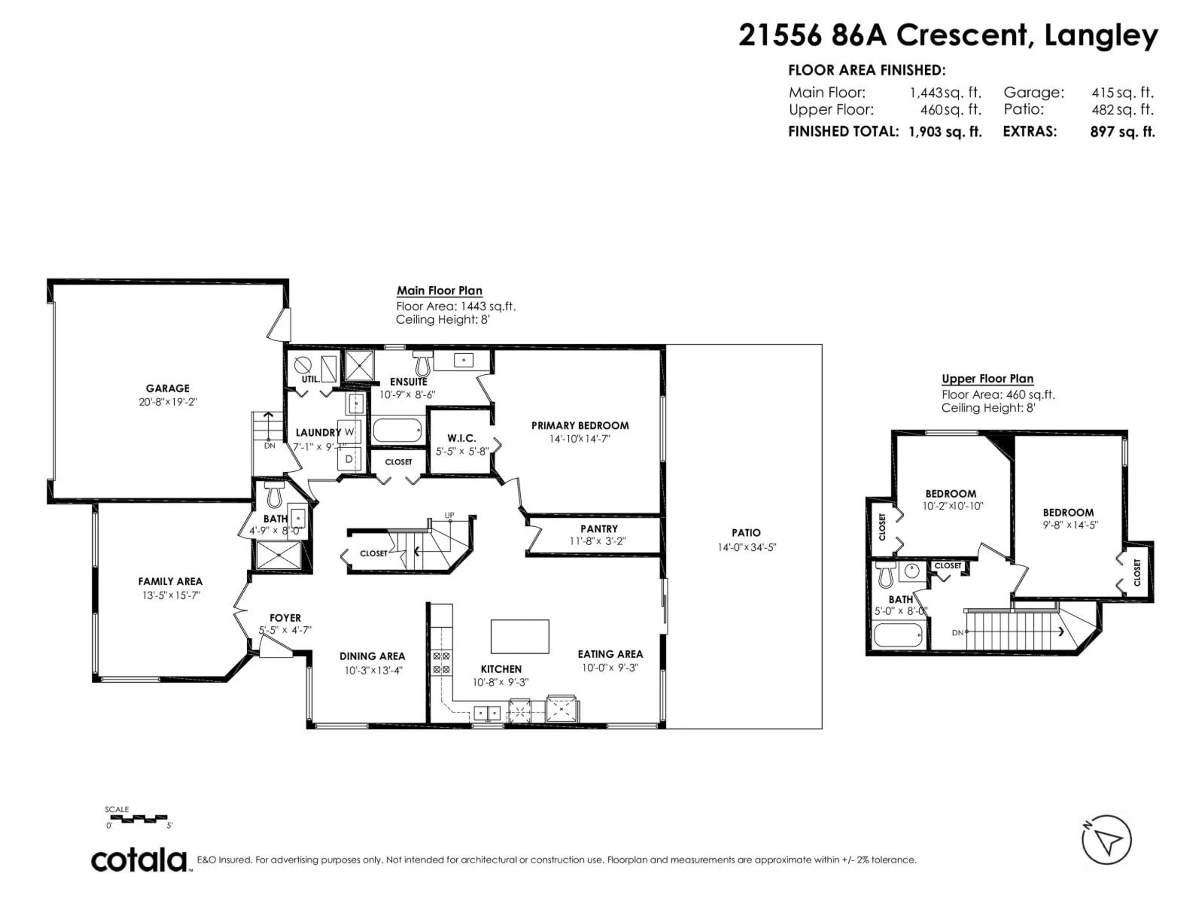 Floor plan for 21556 86A CRESCENT, Langley British Columbia V1M2E3