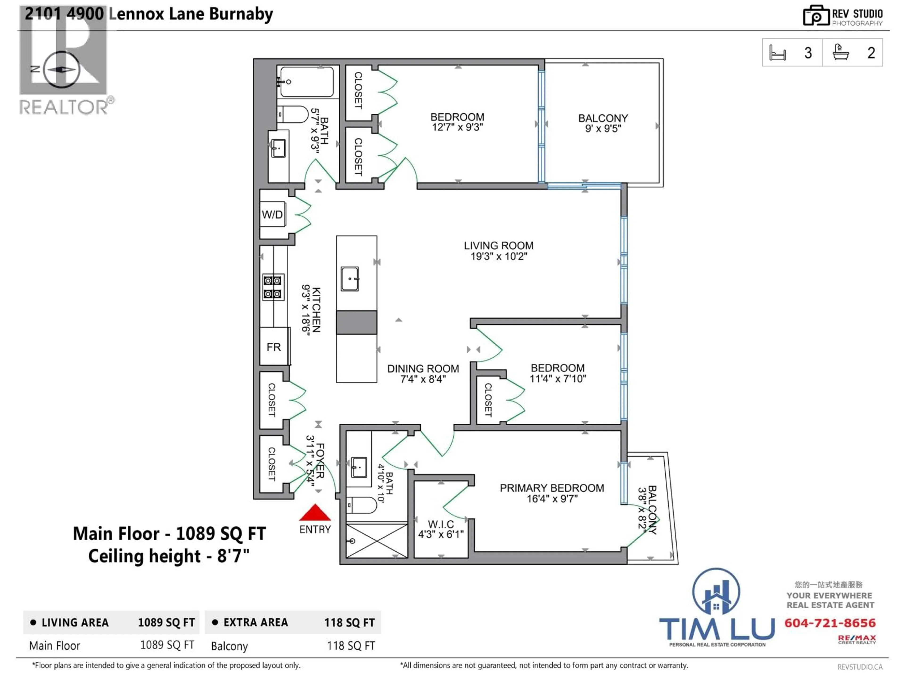 Floor plan for 2101 - 4900 LENNOX LANE, Burnaby British Columbia V5H0G9