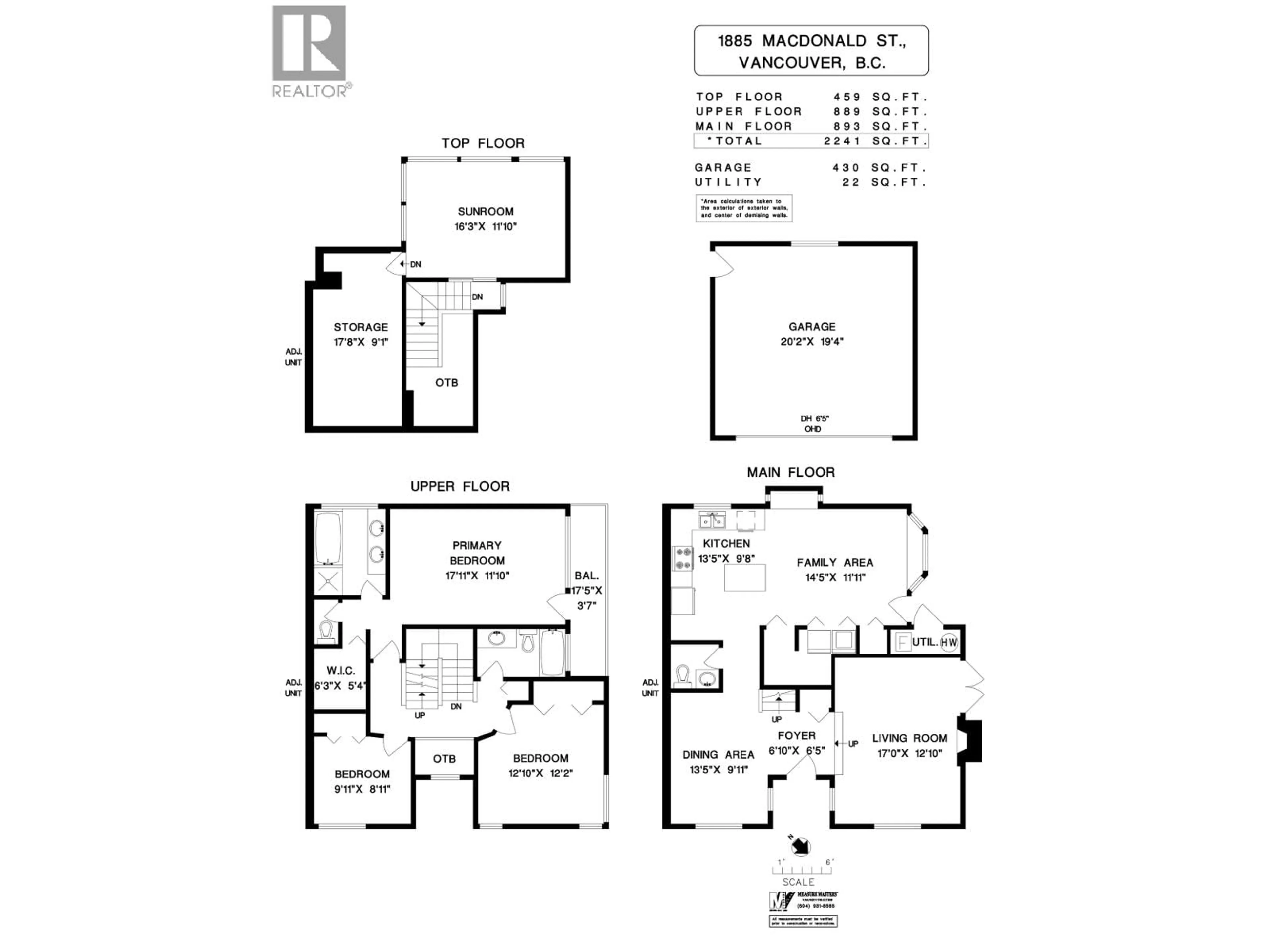 Floor plan for 1885 MACDONALD STREET, Vancouver British Columbia V6K3X7