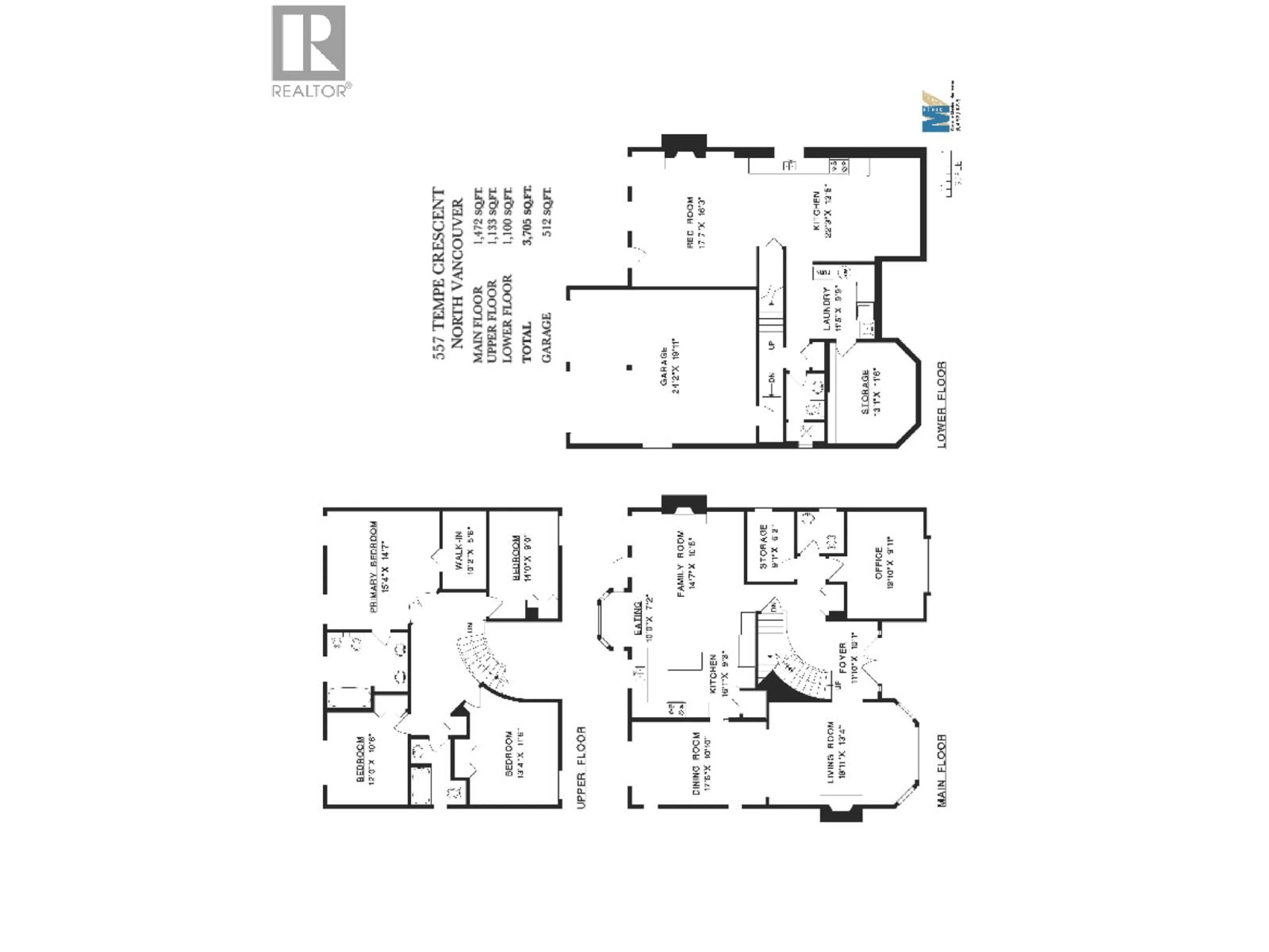Floor plan for 557 TEMPE CRESCENT, North Vancouver British Columbia V7N1E7