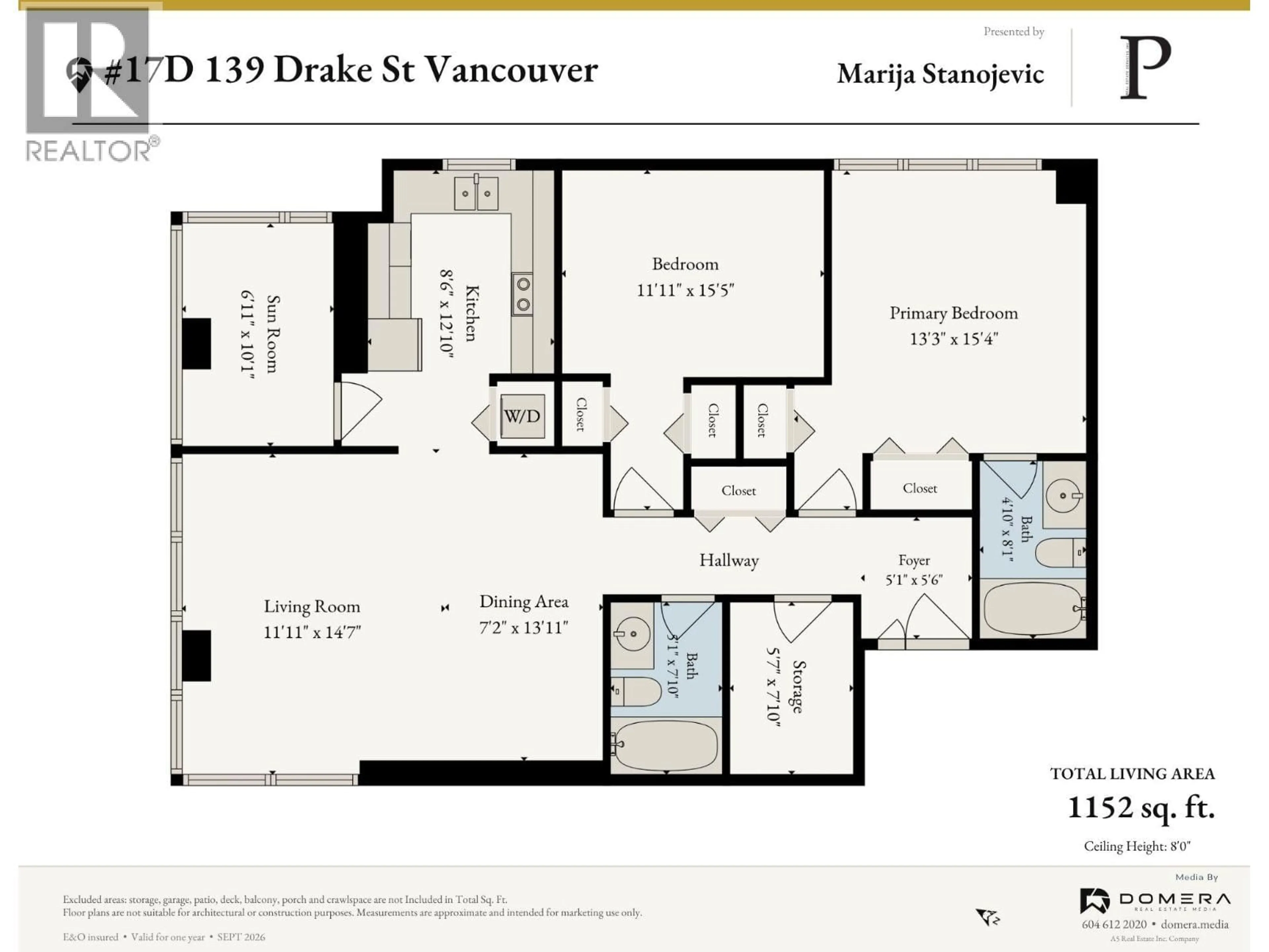 Floor plan for 17D - 139 DRAKE STREET, Vancouver British Columbia V6Z2T8