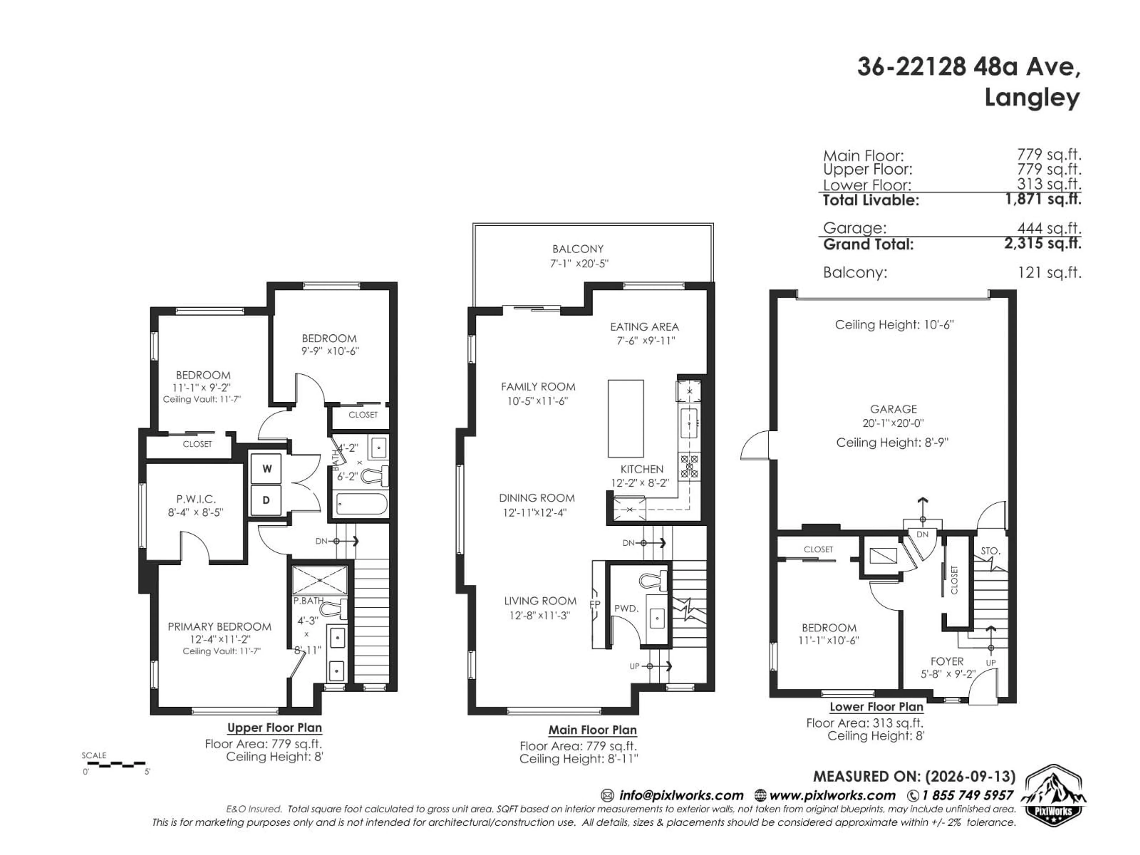 Floor plan for 36 - 22128 48A AVENUE, Langley British Columbia V3A0L6